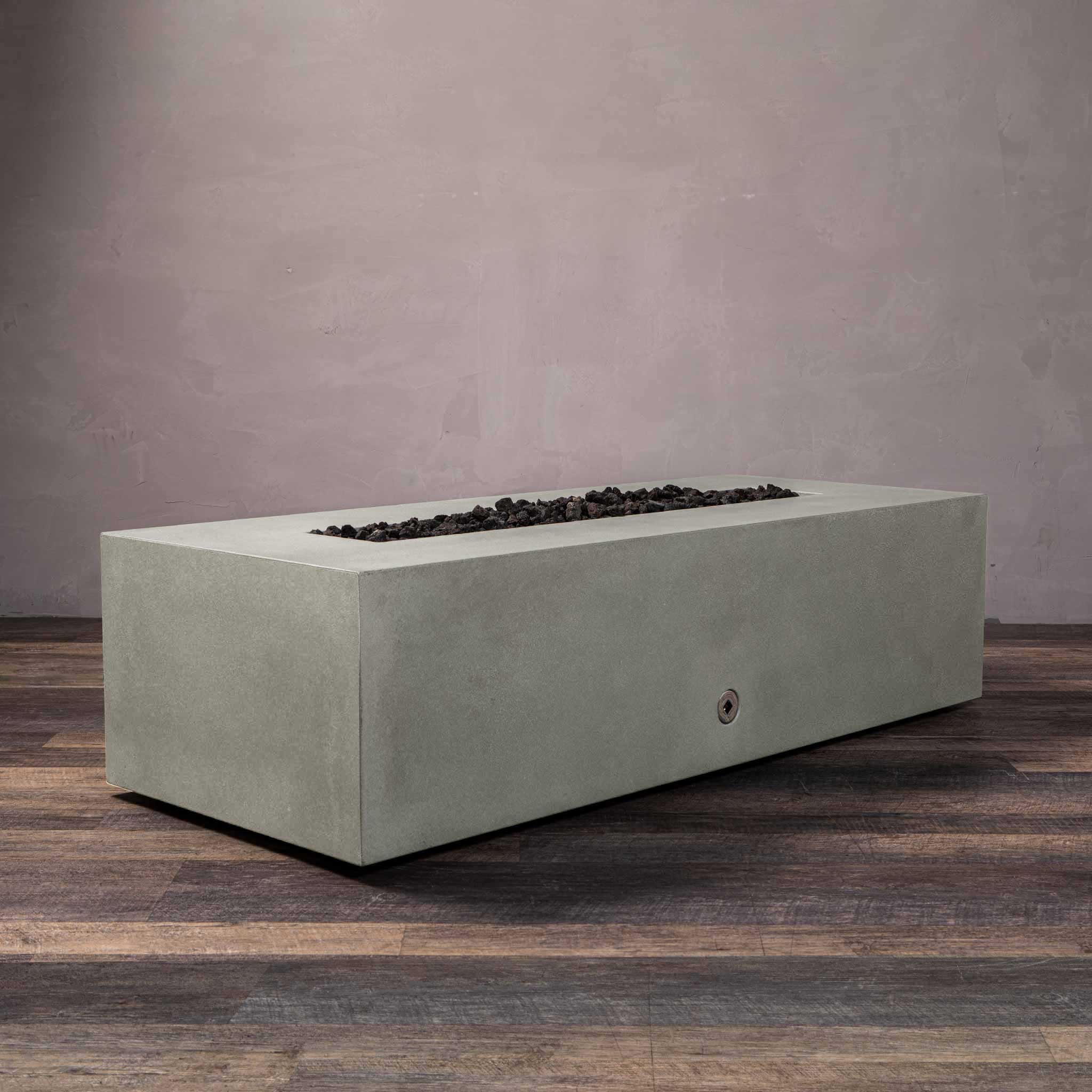 60" x 24" Rectangle Gravity Concrete (GFRC) Fire Pit - Natural Gas - Push Button Spark Ignition - Natural Gray by Starfire Designs - Image 12