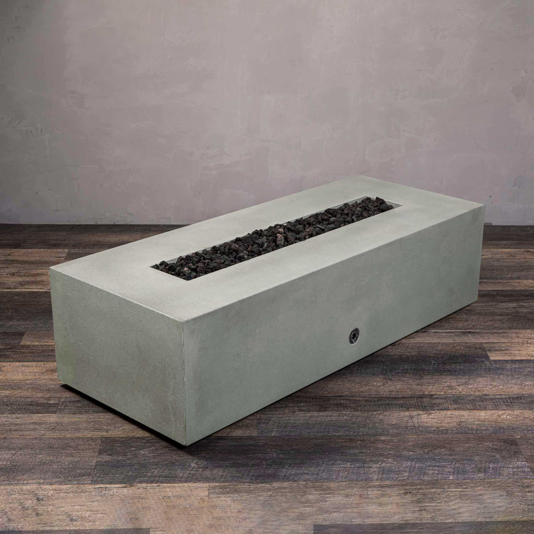 60" x 24" Rectangle Gravity Concrete (GFRC) Fire Pit - Natural Gas - Push Button Spark Ignition - Natural Gray by Starfire Designs - Image 13