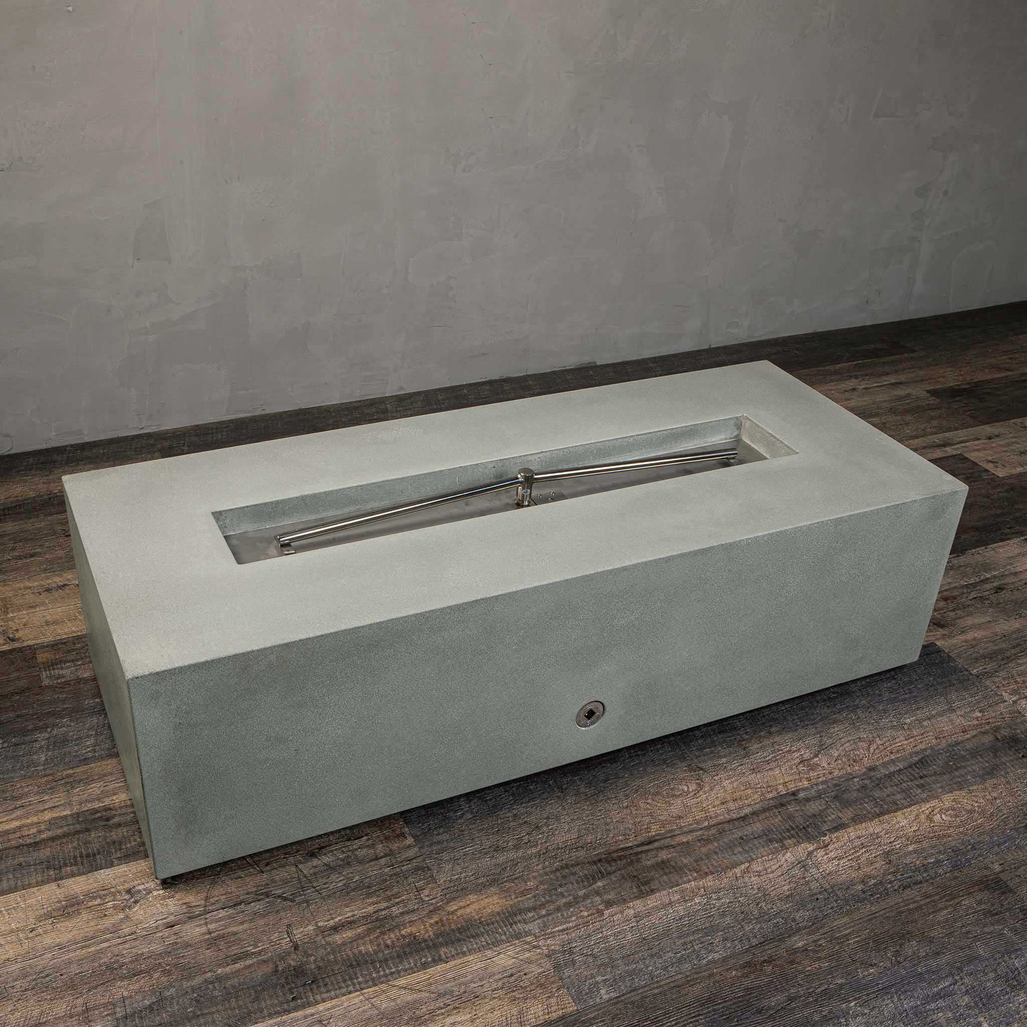 60" x 24" Rectangle Gravity Concrete (GFRC) Fire Pit - Natural Gas - Push Button Spark Ignition - Natural Gray by Starfire Designs - Image 14