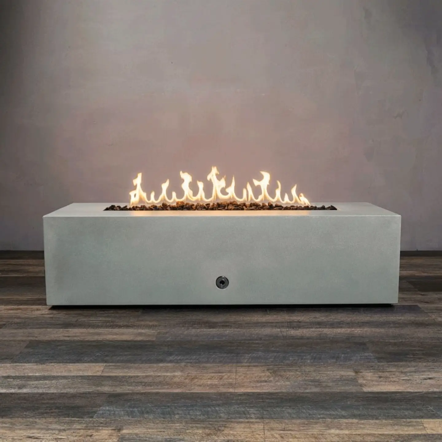 60" x 24" Rectangle Gravity Concrete (GFRC) Fire Pit - Natural Gas - Push Button Spark Ignition - Natural Gray by Starfire Designs - Image 2