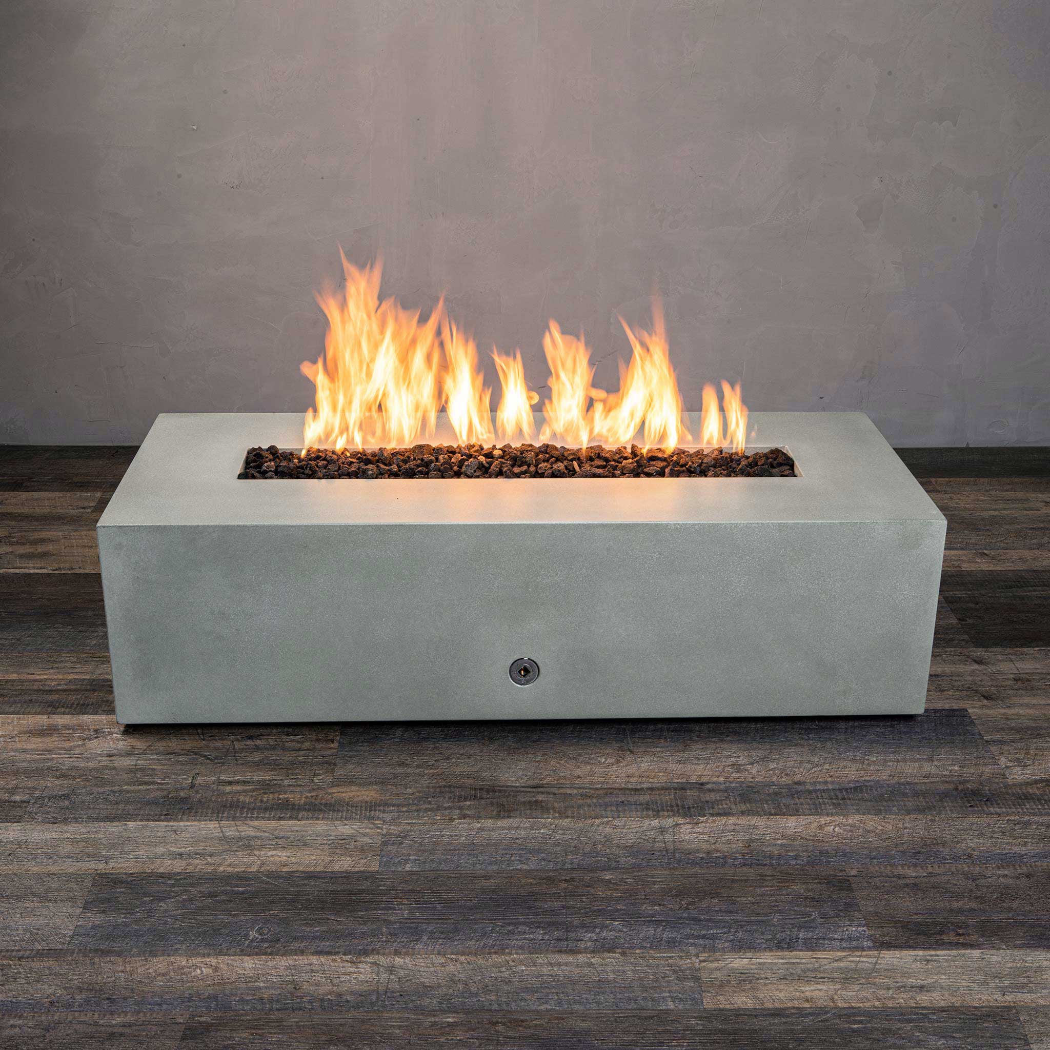60" x 24" Rectangle Gravity Concrete (GFRC) Fire Pit - Natural Gas - Push Button Spark Ignition - Natural Gray by Starfire Designs - Image 3