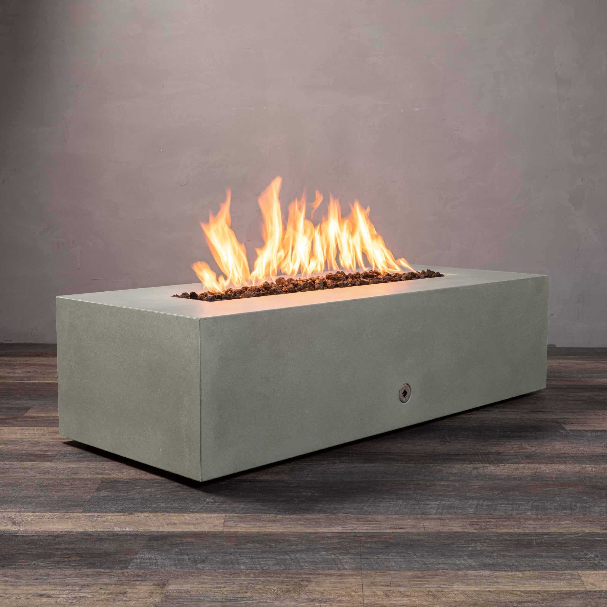 60" x 24" Rectangle Gravity Concrete (GFRC) Fire Pit - Natural Gas - Push Button Spark Ignition - Natural Gray by Starfire Designs - Image 9