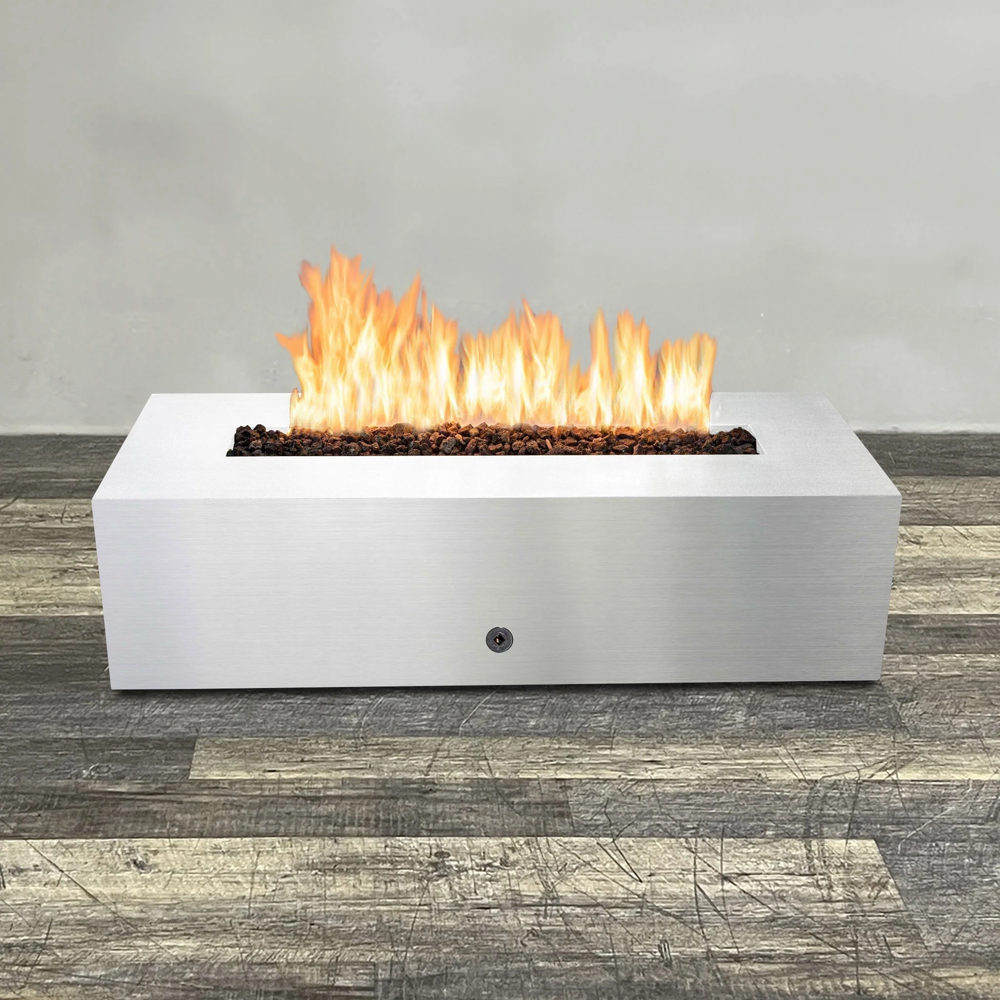 60" x 24" Rectangle Gravity Stainless Steel Fire Pit - Natural Gas - 110V Electronic Ignition System by Starfire Designs - Image 4