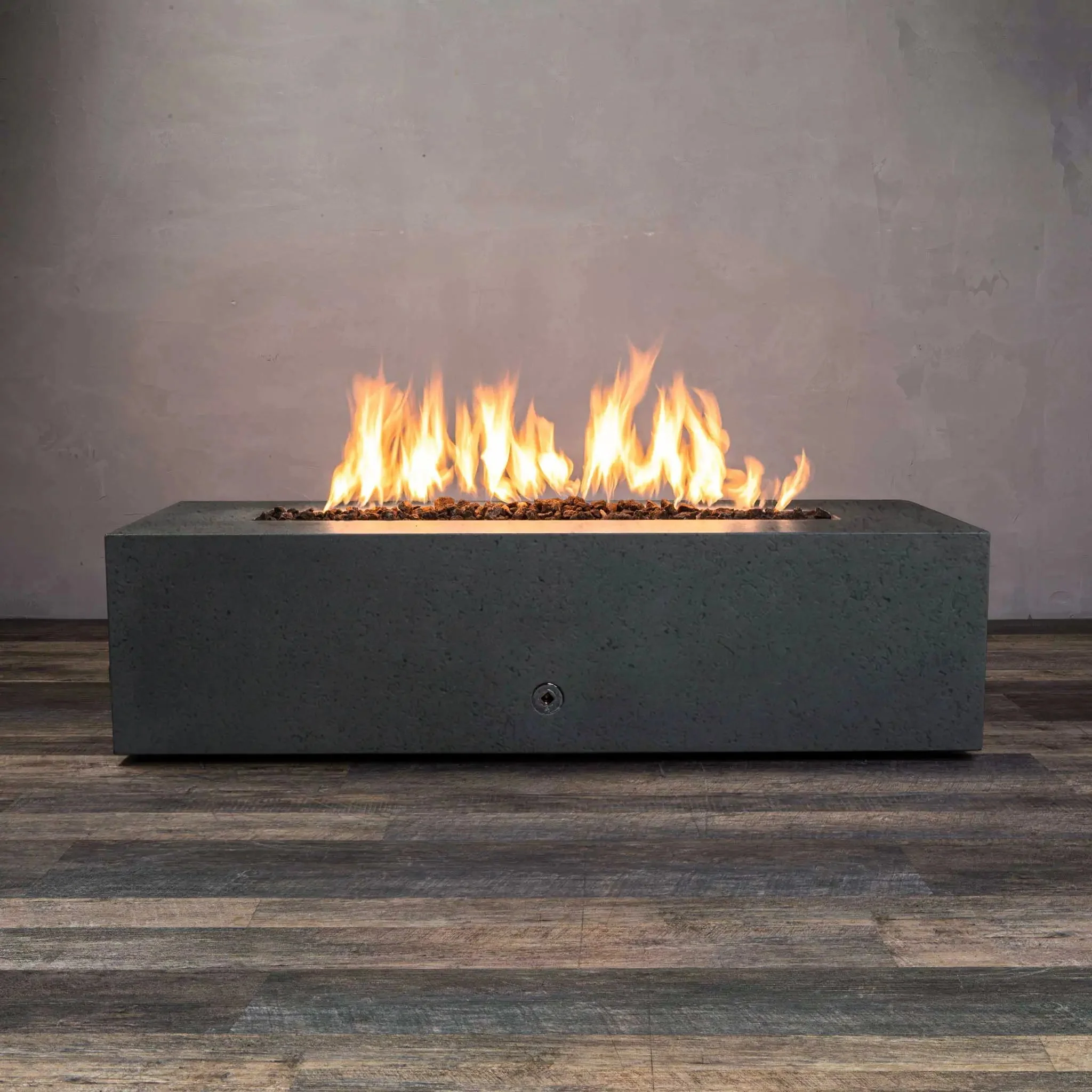 60" x 24" Rectangle Rustic Gravity Concrete (GFRC) Fire Pit by Starfire Designs - Image 10