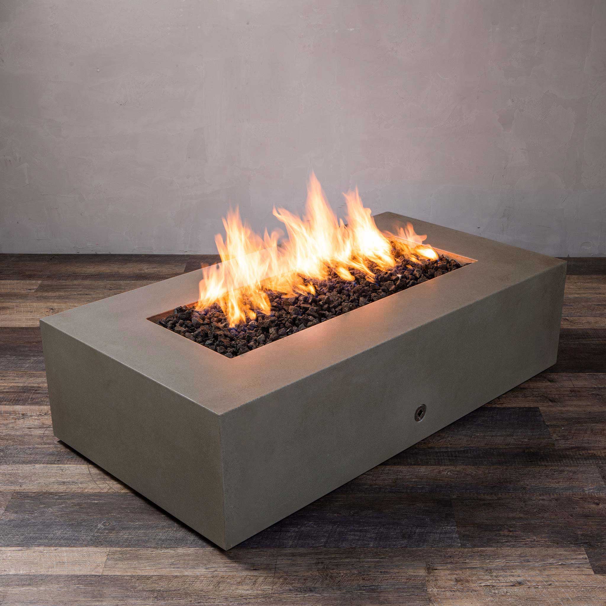60" x 32" Rectangle Gravity Concrete (GFRC) Fire Pit - Natural Gas - 110V Electronic Ignition System - Brown by Starfire Designs - Image 12