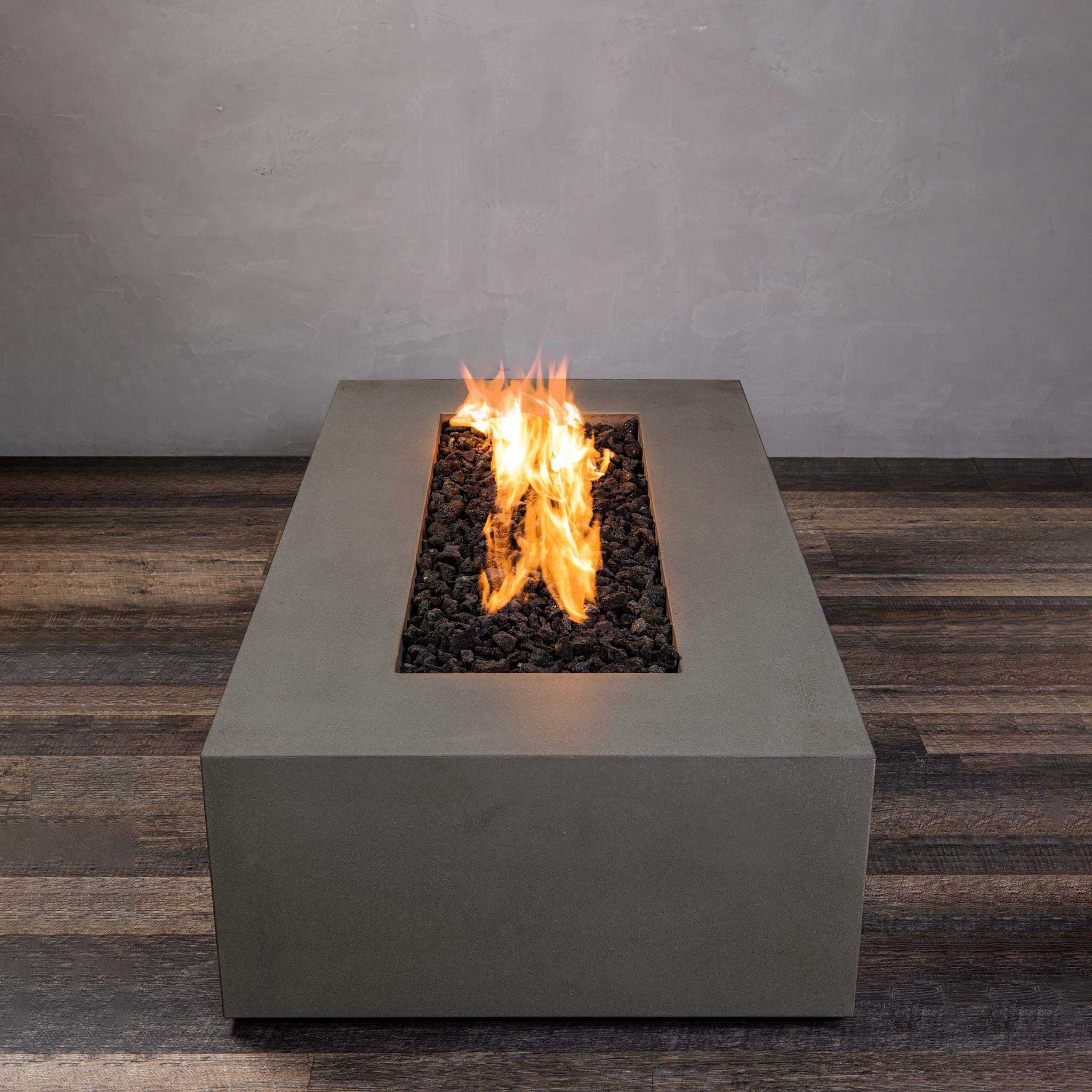 60" x 32" Rectangle Gravity Concrete (GFRC) Fire Pit - Natural Gas - 110V Electronic Ignition System - Brown by Starfire Designs - Image 13