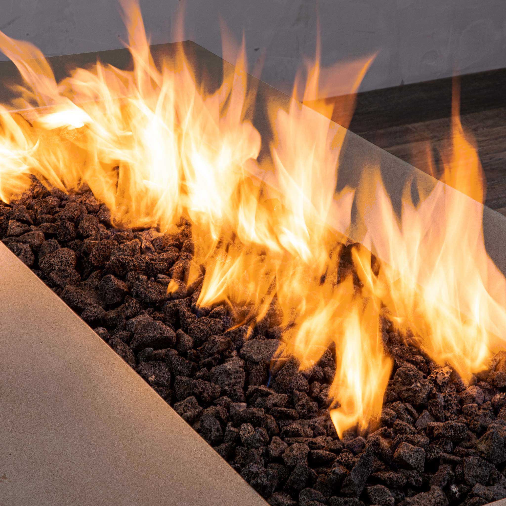 60" x 32" Rectangle Gravity Concrete (GFRC) Fire Pit - Natural Gas - 110V Electronic Ignition System - Brown by Starfire Designs - Image 14