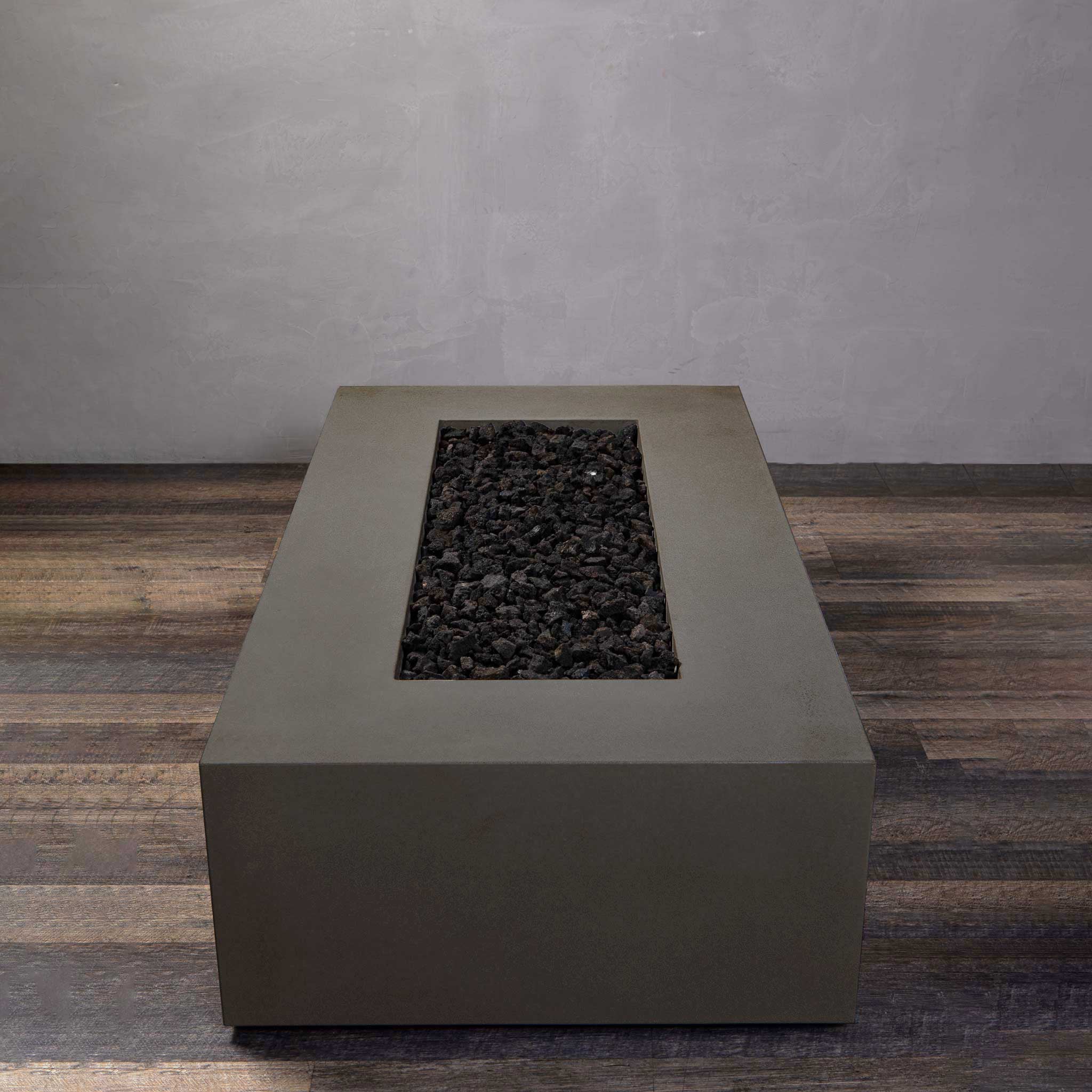 60" x 32" Rectangle Gravity Concrete (GFRC) Fire Pit - Natural Gas - 110V Electronic Ignition System - Brown by Starfire Designs - Image 19