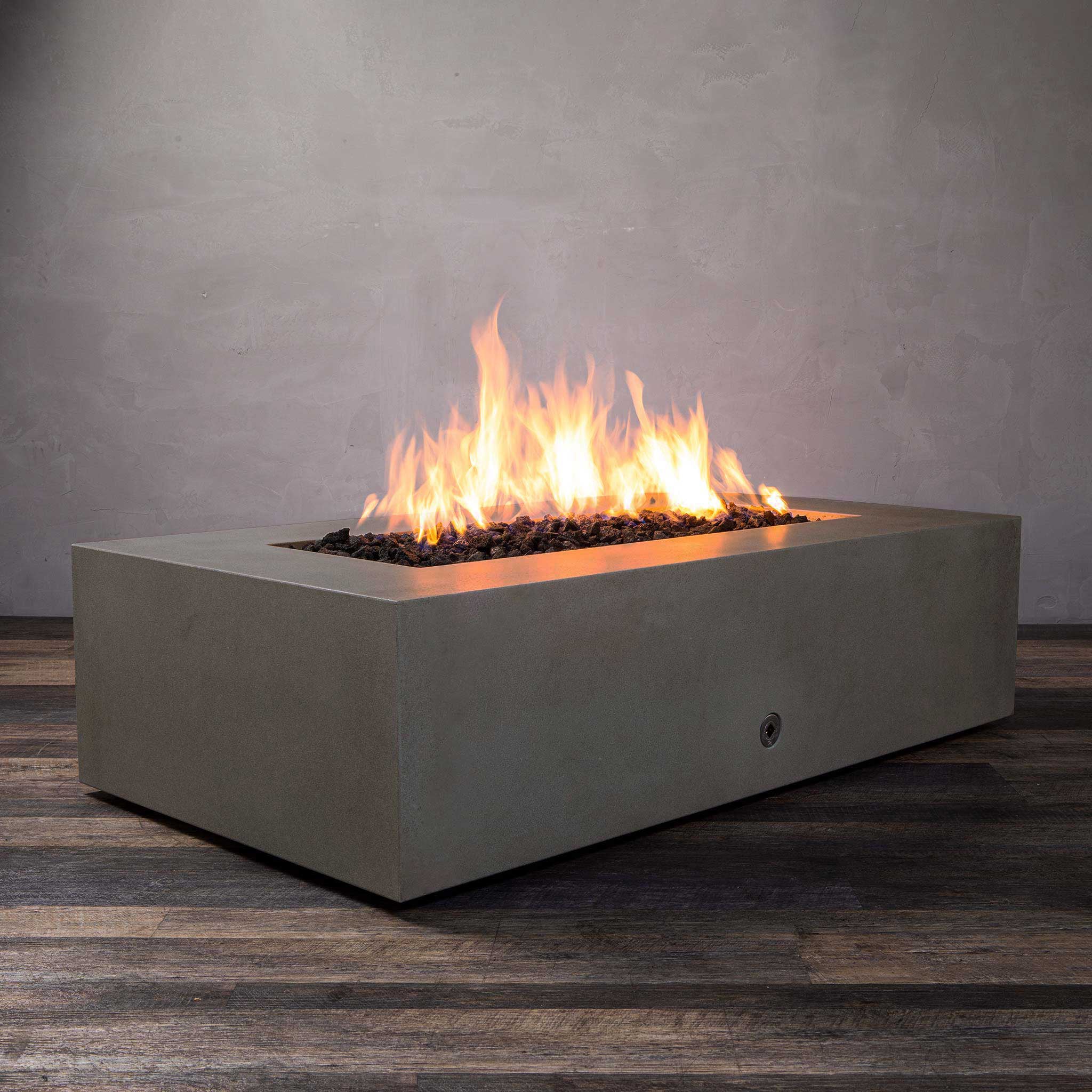 60" x 32" Rectangle Gravity Concrete (GFRC) Fire Pit - Natural Gas - 110V Electronic Ignition System - Brown by Starfire Designs - Image 3