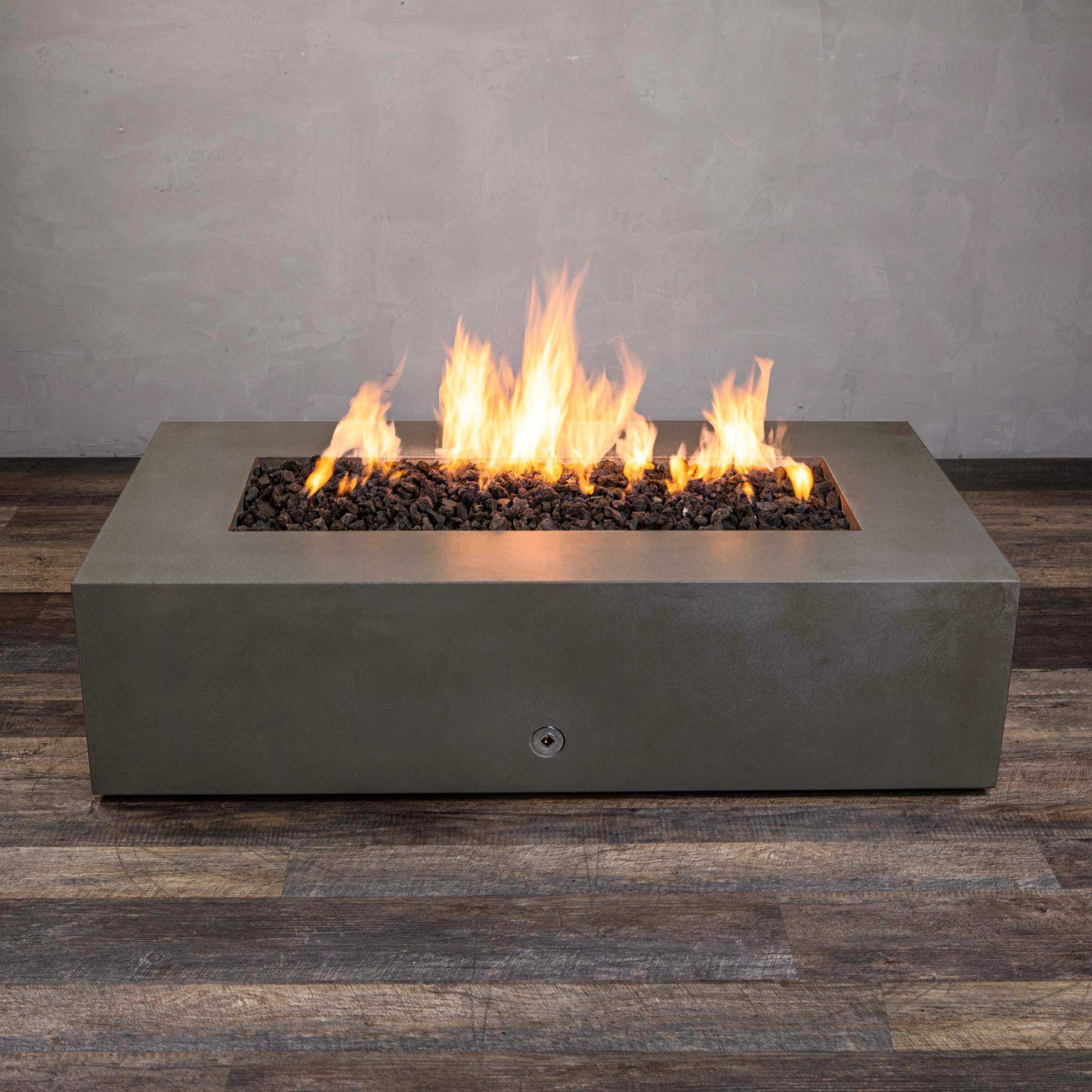 60" x 32" Rectangle Gravity Concrete (GFRC) Fire Pit - Natural Gas - 110V Electronic Ignition System - Brown by Starfire Designs - Image 11