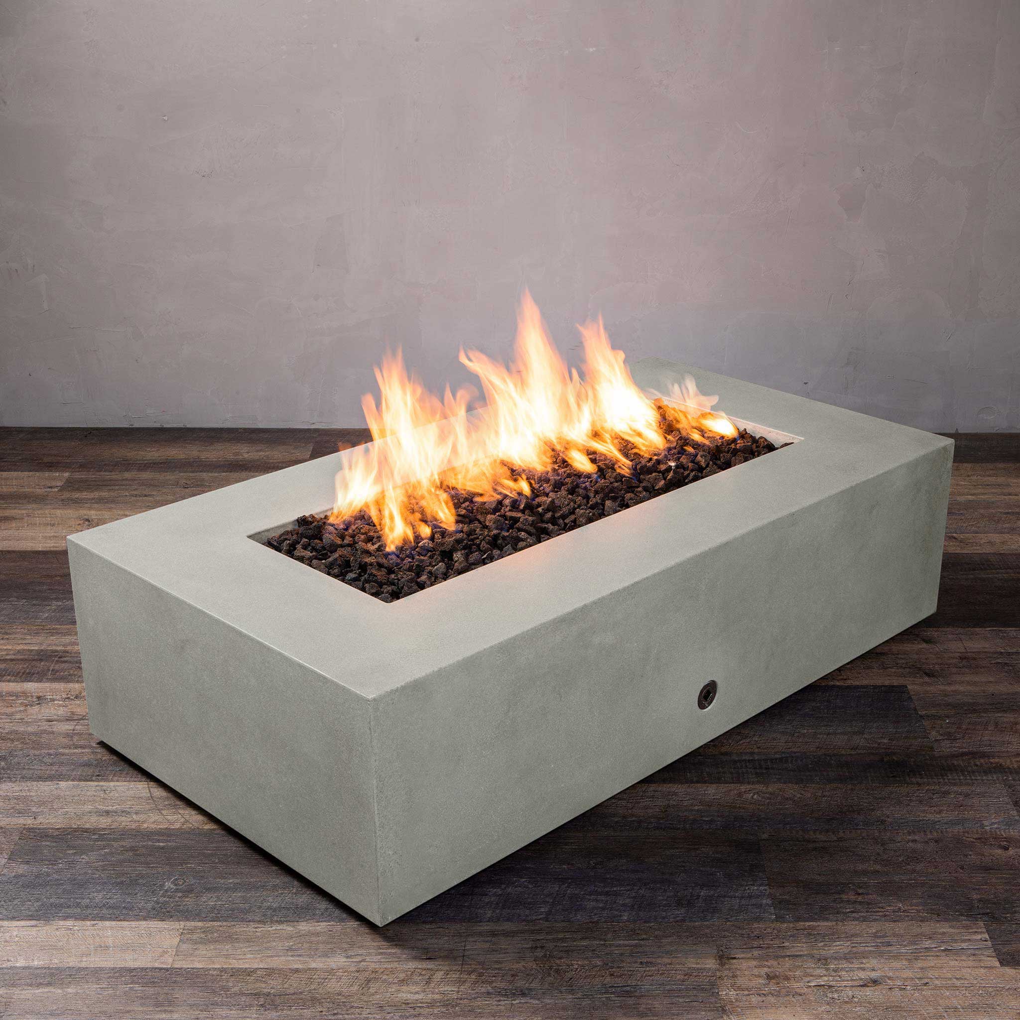 60" x 32" Rectangle Gravity Concrete (GFRC) Fire Pit - Natural Gas - Push Button Spark Ignition - Natural Gray by Starfire Designs - Image 10