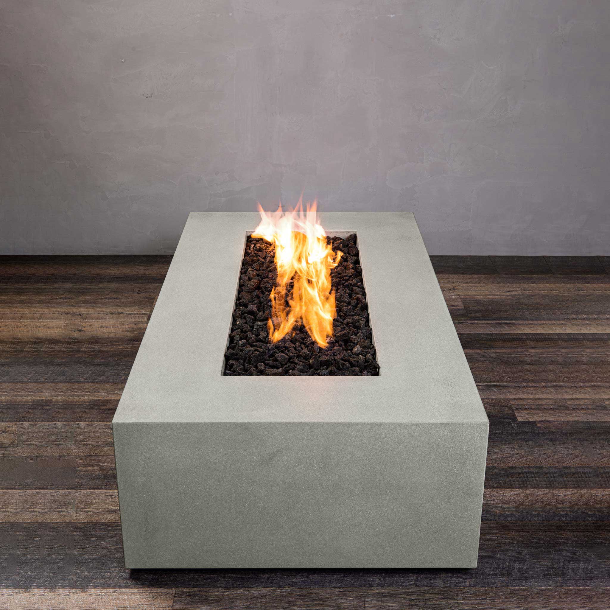 60" x 32" Rectangle Gravity Concrete (GFRC) Fire Pit - Natural Gas - Push Button Spark Ignition - Natural Gray by Starfire Designs - Image 11