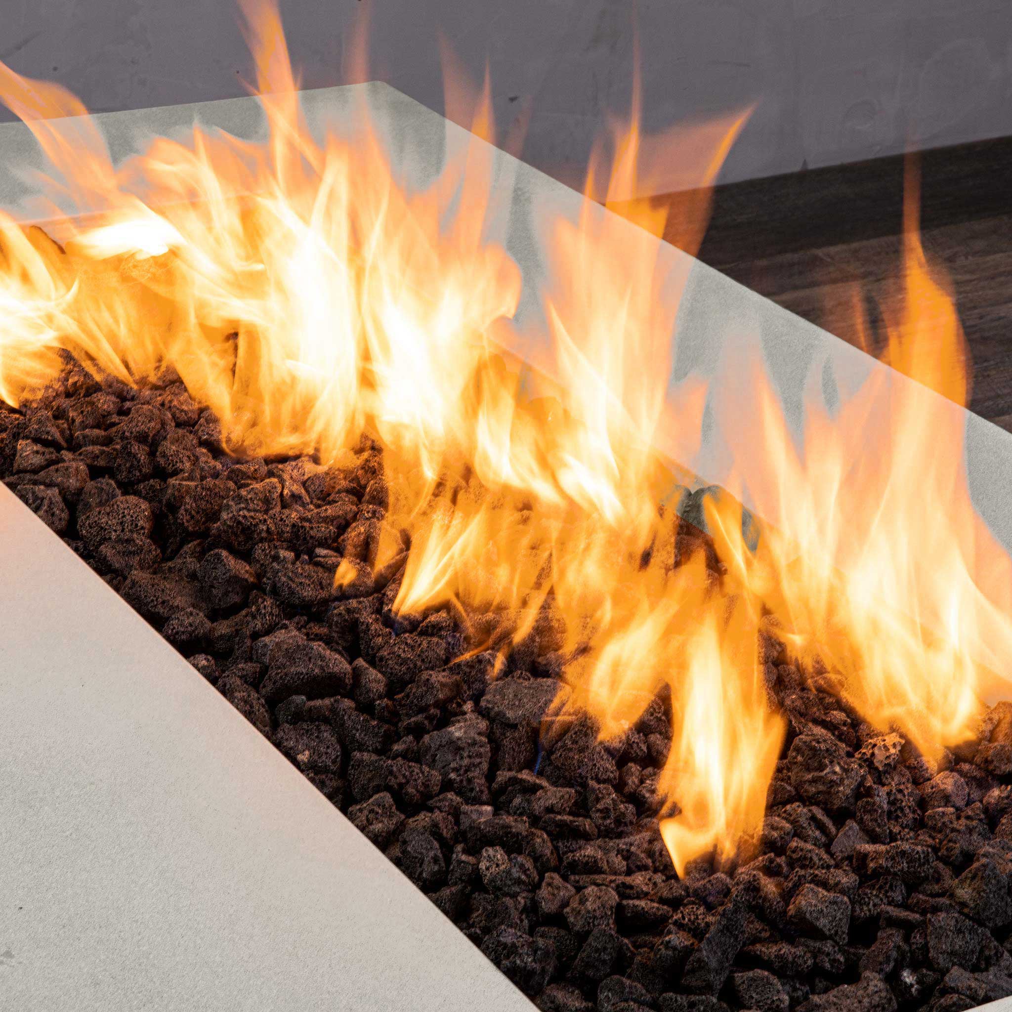 60" x 32" Rectangle Gravity Concrete (GFRC) Fire Pit - Natural Gas - Push Button Spark Ignition - Natural Gray by Starfire Designs - Image 12
