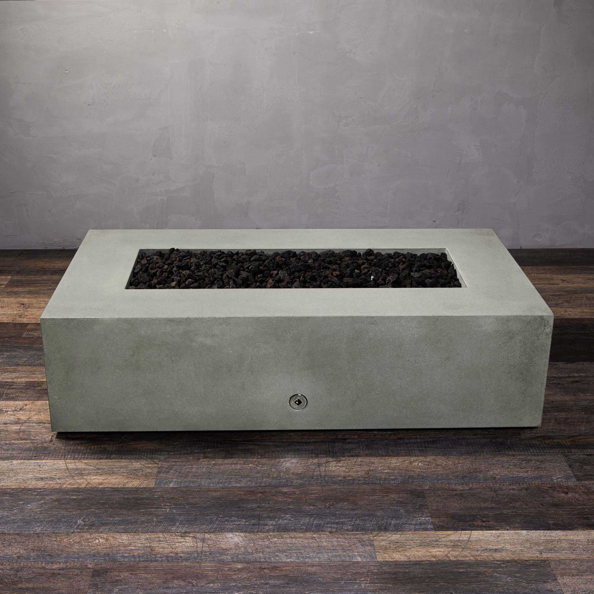 60" x 32" Rectangle Gravity Concrete (GFRC) Fire Pit - Natural Gas - Push Button Spark Ignition - Natural Gray by Starfire Designs - Image 14