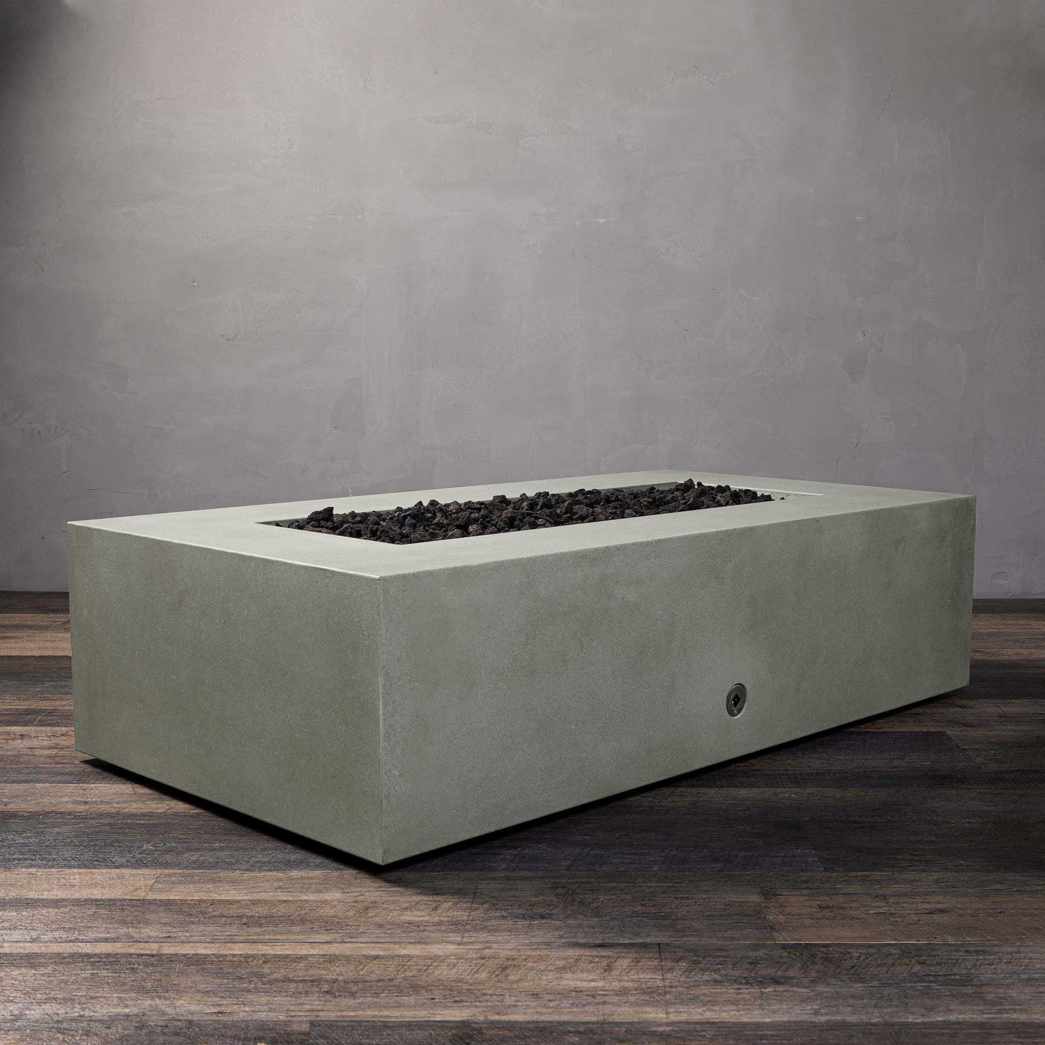 60" x 32" Rectangle Gravity Concrete (GFRC) Fire Pit - Natural Gas - Push Button Spark Ignition - Natural Gray by Starfire Designs - Image 15