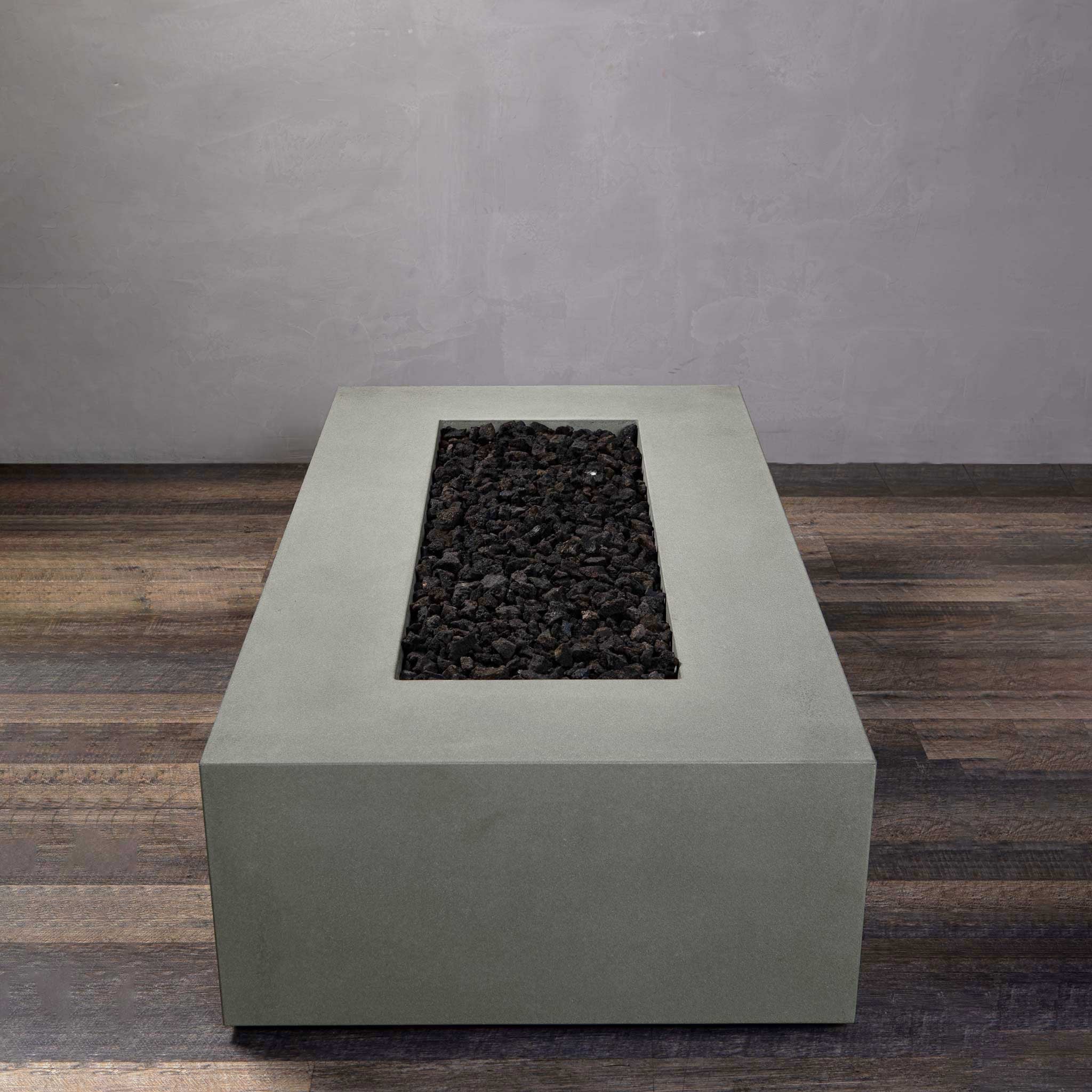 60" x 32" Rectangle Gravity Concrete (GFRC) Fire Pit - Natural Gas - Push Button Spark Ignition - Natural Gray by Starfire Designs - Image 17