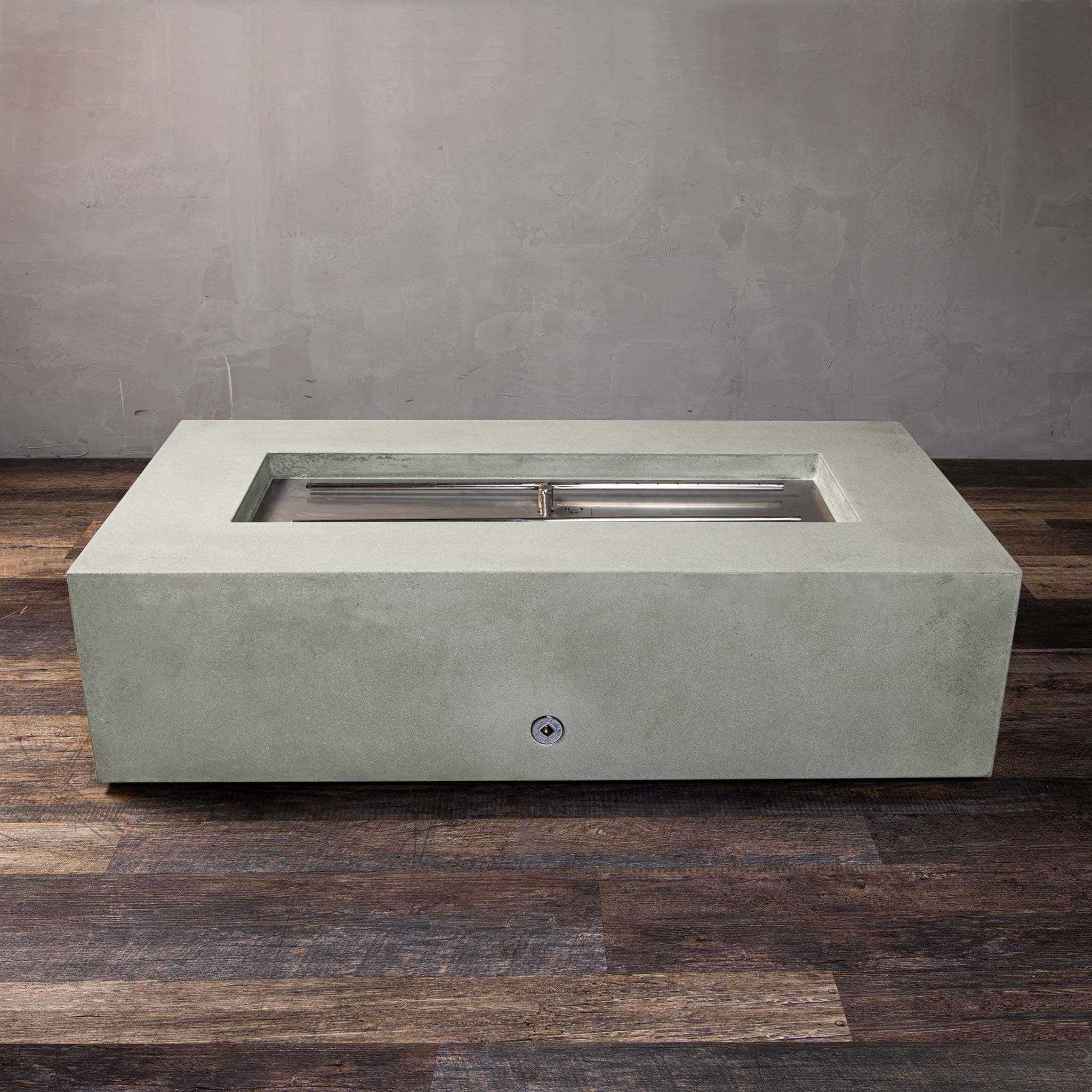60" x 32" Rectangle Gravity Concrete (GFRC) Fire Pit - Natural Gas - Push Button Spark Ignition - Natural Gray by Starfire Designs - Image 19