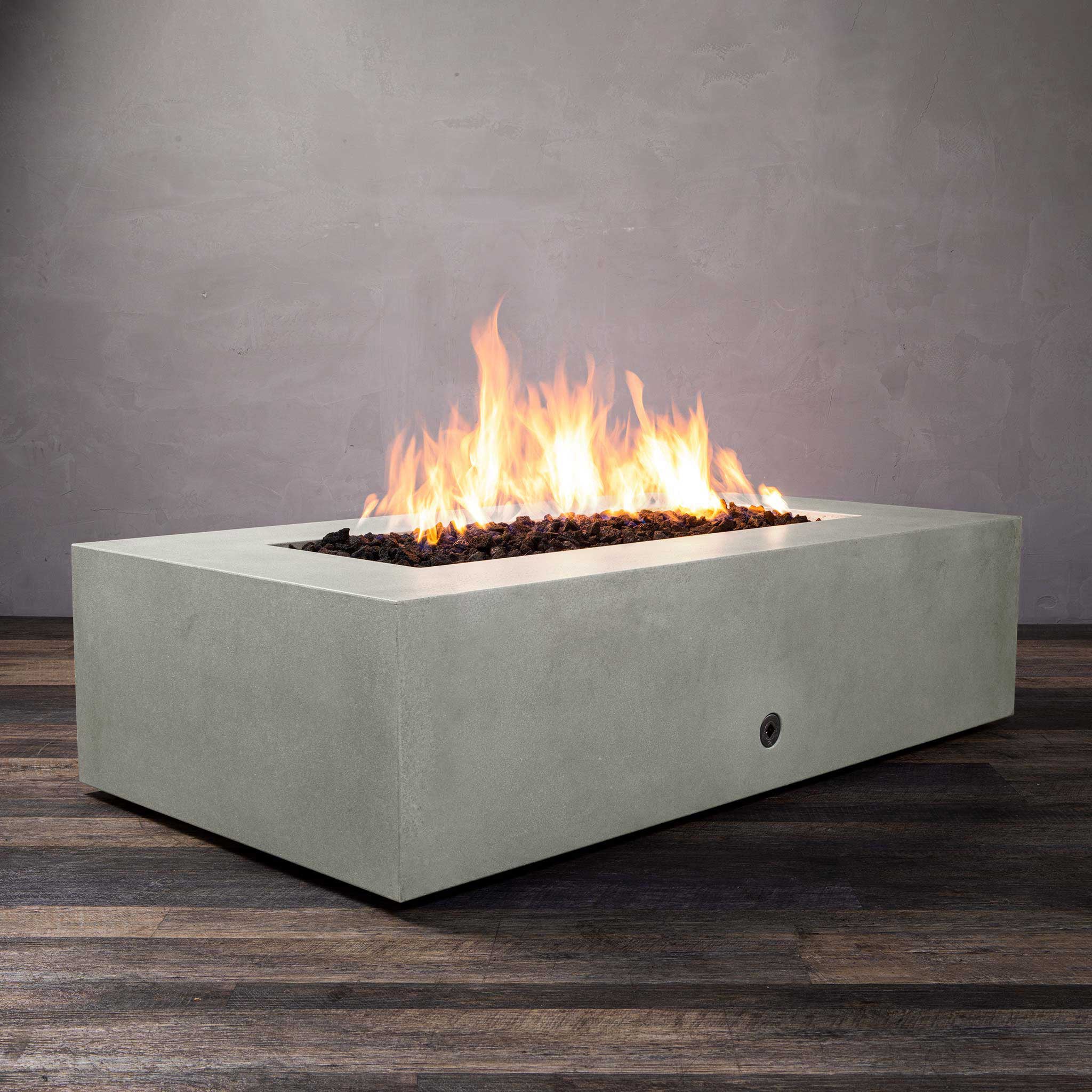 60" x 32" Rectangle Gravity Concrete (GFRC) Fire Pit - Natural Gas - Push Button Spark Ignition - Natural Gray by Starfire Designs - Image 3