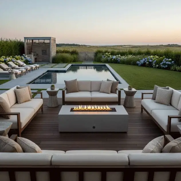 60" x 32" Rectangle Gravity Concrete (GFRC) Fire Pit - Natural Gas - Push Button Spark Ignition - Natural Gray by Starfire Designs - Image 6