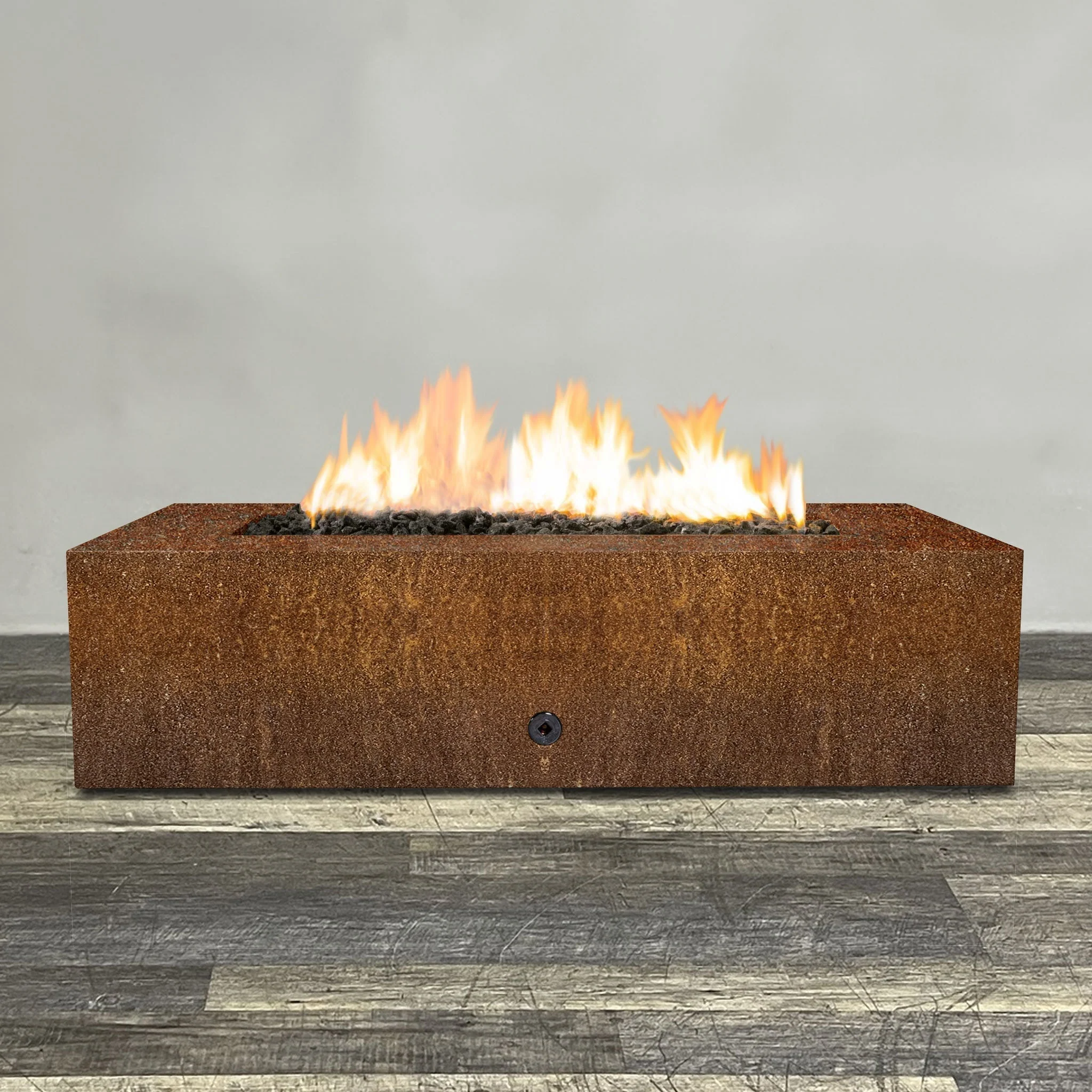 60" x 32" Rectangle Gravity Corten Steel Fire Pit - Natural Gas - 110V Electronic Ignition System by Starfire Designs - Image 7