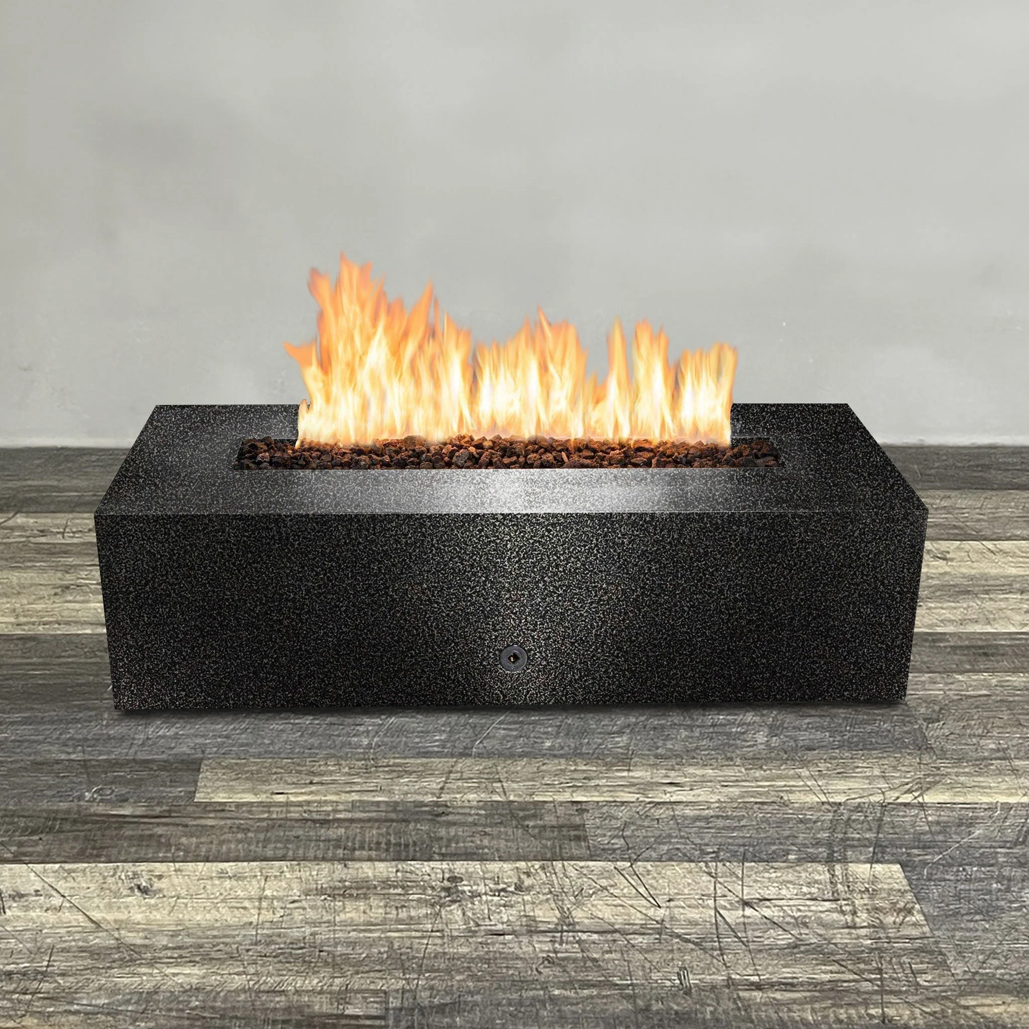 60" x 24" Rectangle Gravity Powder Coated Steel Fire Pit - Natural Gas - 110V CSA Hi/Lo Electronic Ignition System w/Bluetooth & Handheld Remote - Silver Vein by Starfire Designs - Image 4