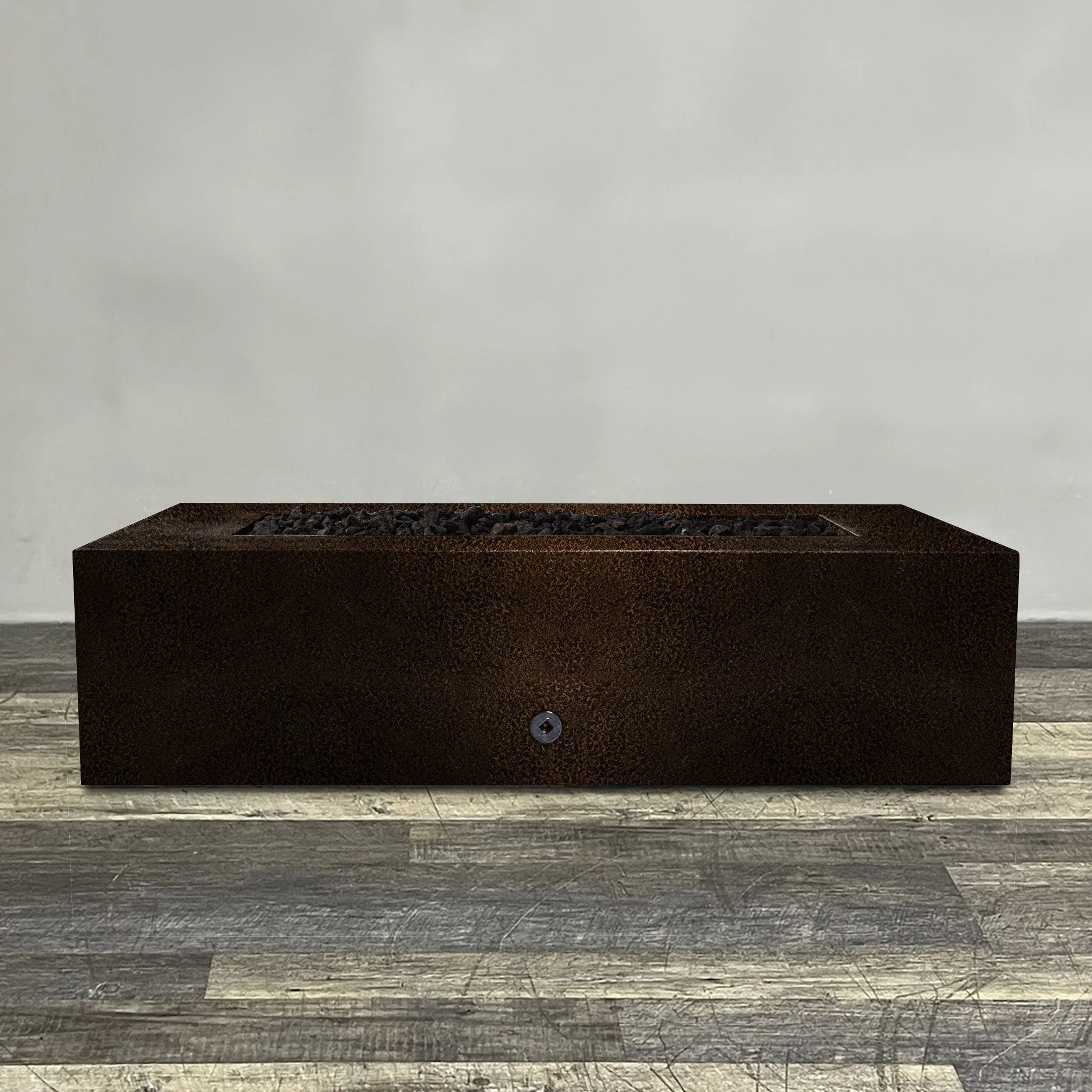 60" x 32" Rectangle Gravity Powder Coated Steel Fire Pit - Natural Gas - 110V CSA Hi/Lo Electronic Ignition System w/Bluetooth & Handheld Remote - Copper Vein by Starfire Designs - Image 2