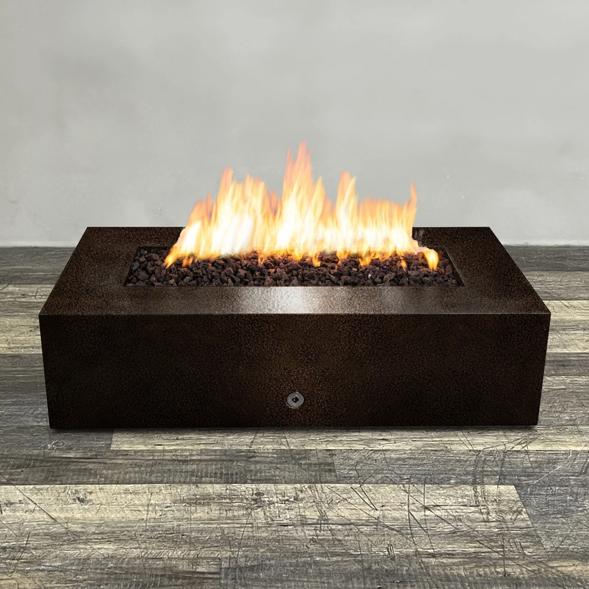 60" x 32" Rectangle Gravity Powder Coated Steel Fire Pit - Natural Gas - 110V CSA Hi/Lo Electronic Ignition System w/Bluetooth & Handheld Remote - Copper Vein by Starfire Designs - Image 4