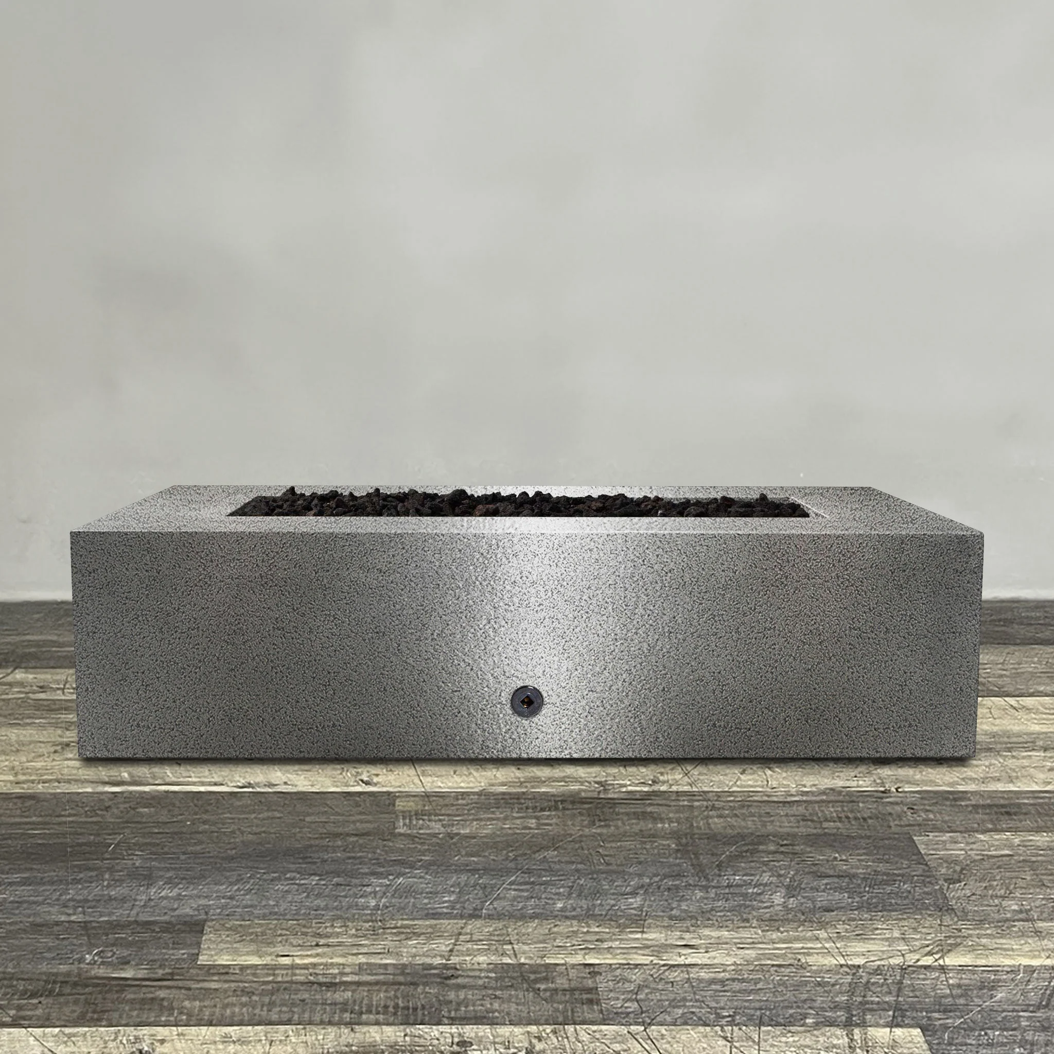60" x 32" Rectangle Gravity Powder Coated Steel Fire Pit - Propane Gas Hardline - 110V CSA Hi/Lo Electronic Ignition System w/Bluetooth & Handheld Remote - Silver Hammertone by Starfire Designs - Image 2