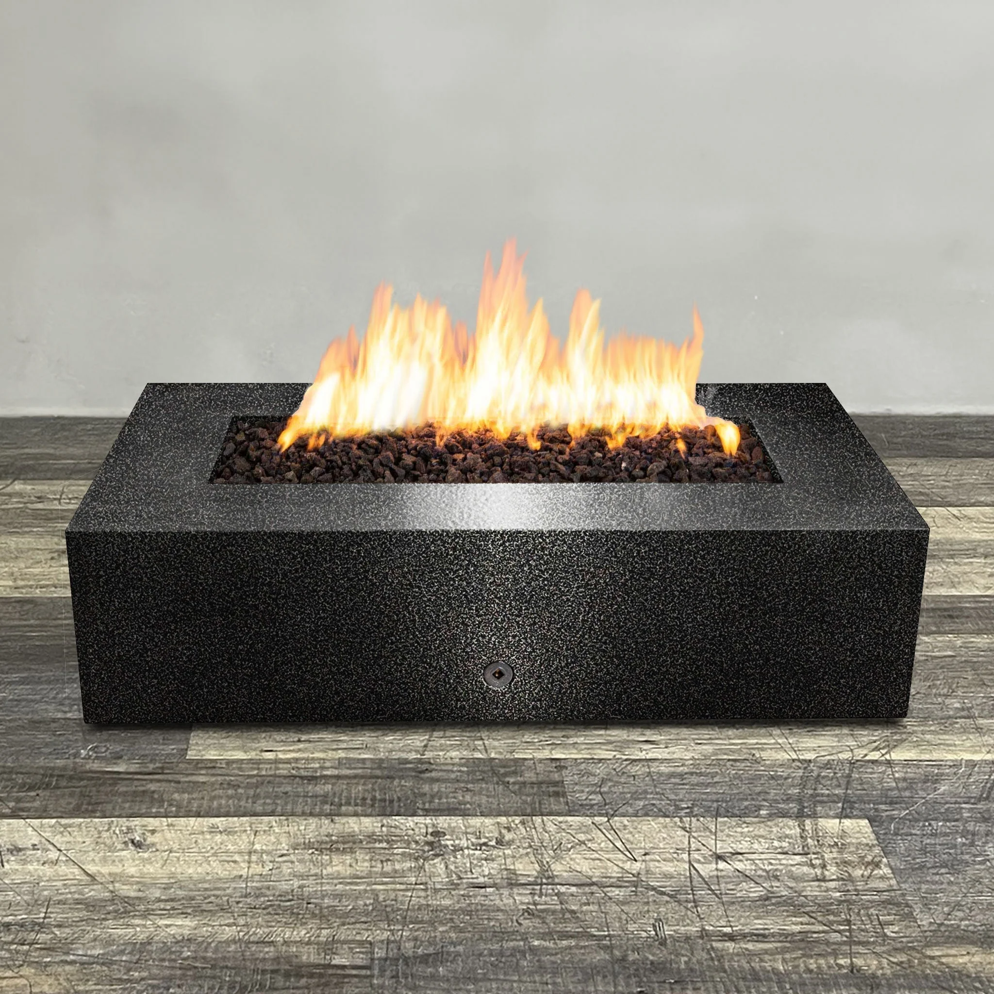 60" x 32" Rectangle Gravity Powder Coated Steel Fire Pit - Propane Gas Hardline - 110V CSA Hi/Lo Electronic Ignition System w/Bluetooth & Handheld Remote - Silver Vein by Starfire Designs - Image 4