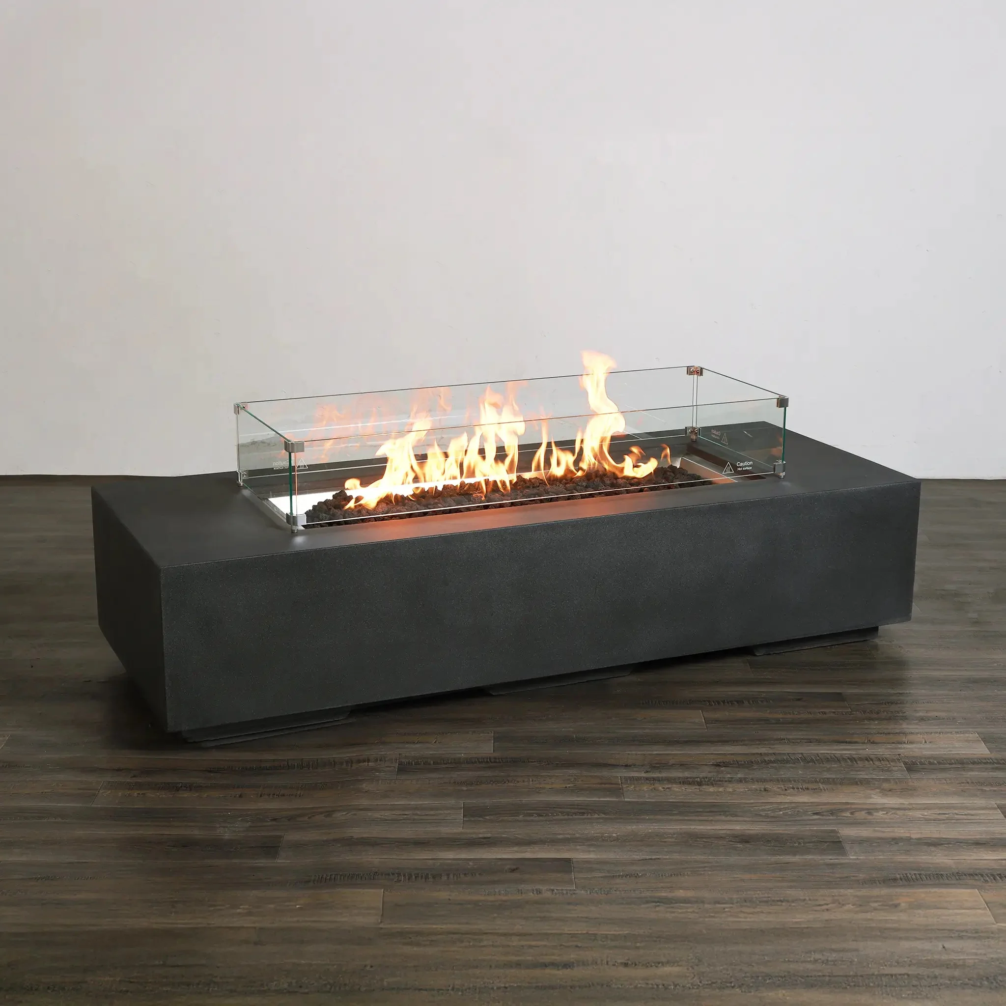 72" x 28" Rectangle Beton Concrete (GFRC) Gas Fire Pit - Graphite by Starfire Designs - Image 12
