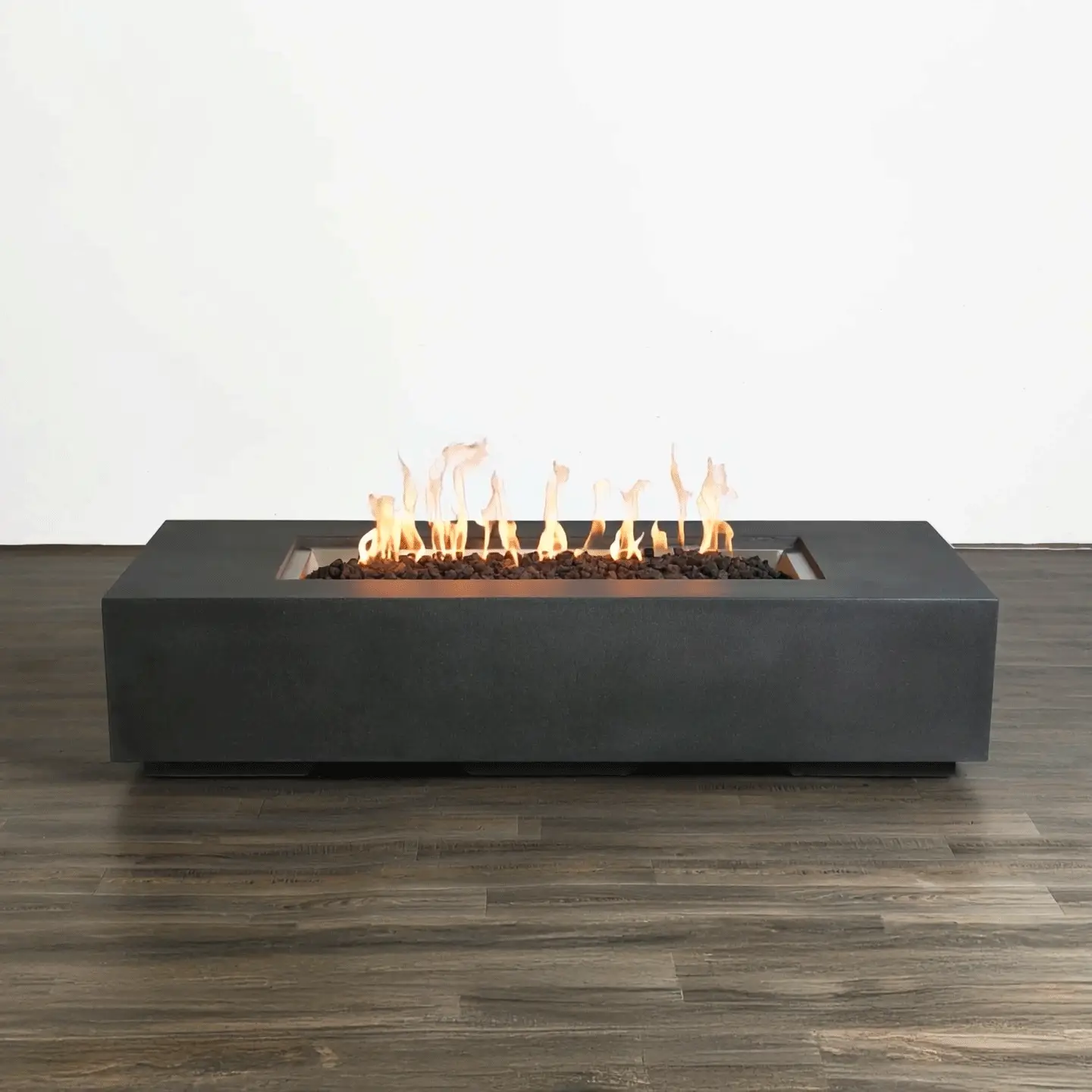 72" x 28" Rectangle Beton Concrete (GFRC) Gas Fire Pit - Graphite by Starfire Designs - Image 2
