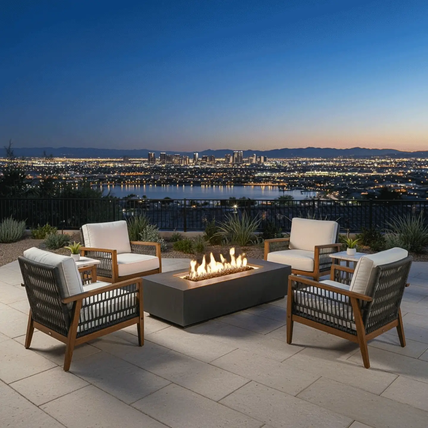 72" x 28" Rectangle Beton Concrete (GFRC) Gas Fire Pit - Graphite by Starfire Designs - Image 5