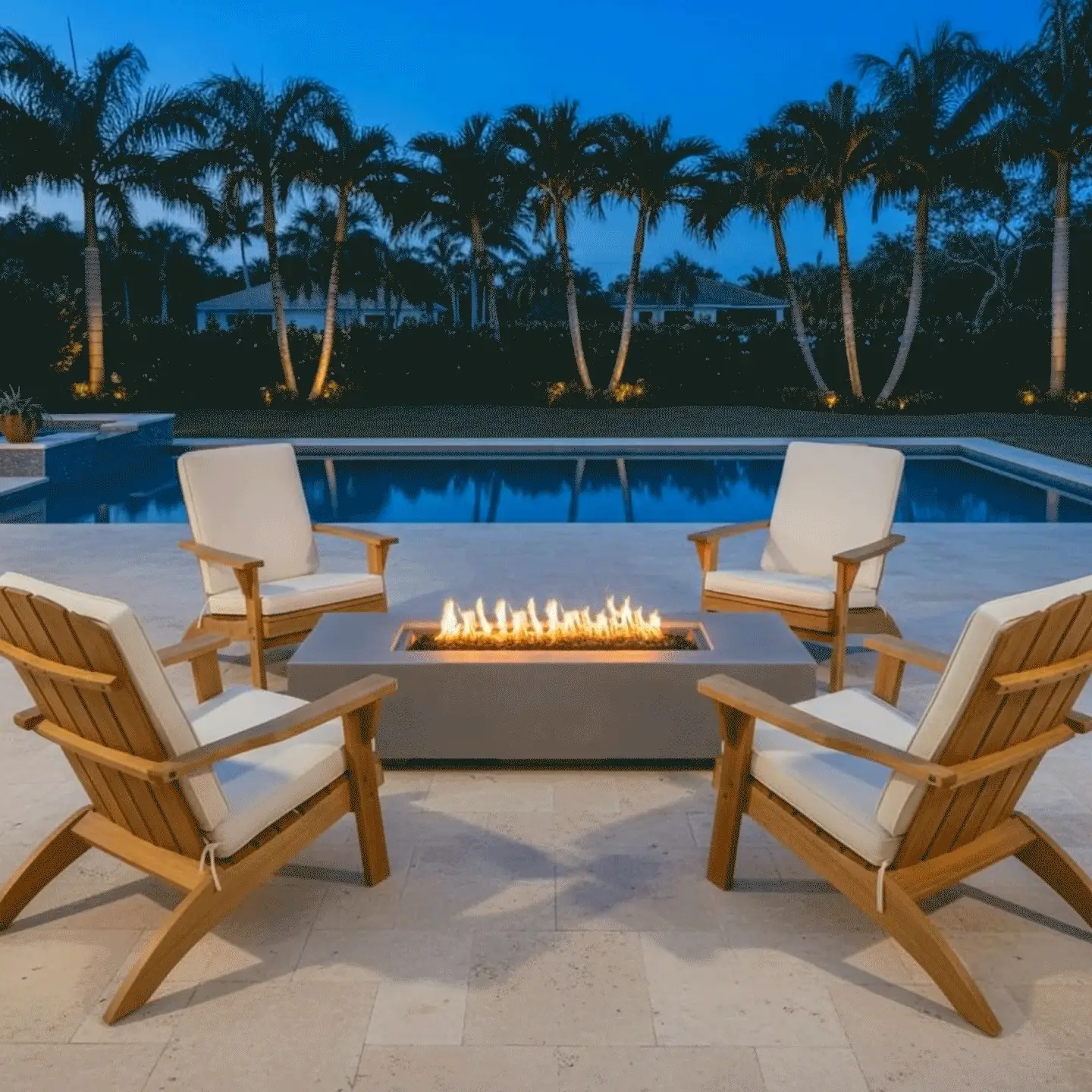 72" x 28" Rectangle Beton Concrete (GFRC) Gas Fire Pit - Natural Gray by Starfire Designs - Image 5