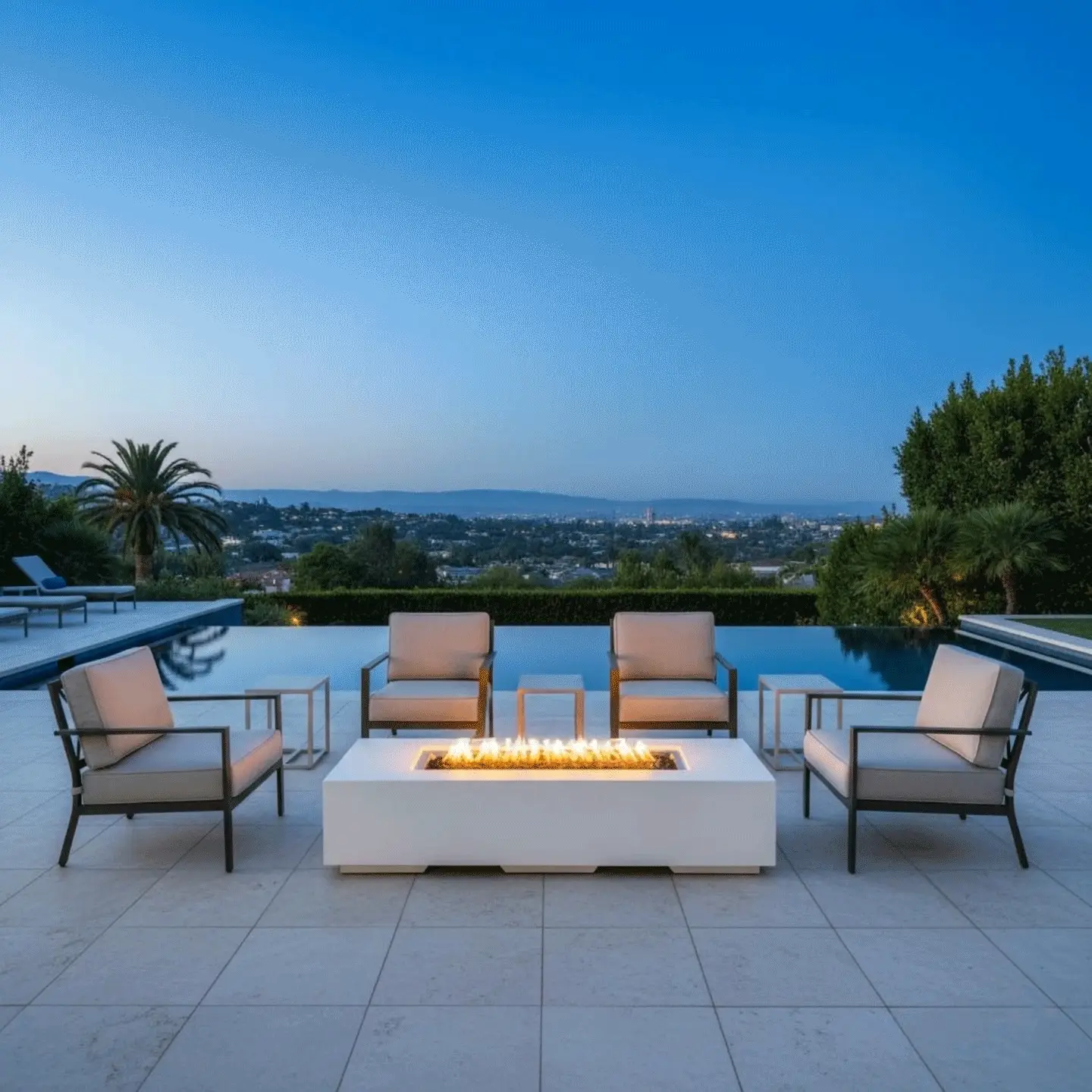 72" x 28" Rectangle Beton Concrete (GFRC) Gas Fire Pit - White by Starfire Designs - Image 5