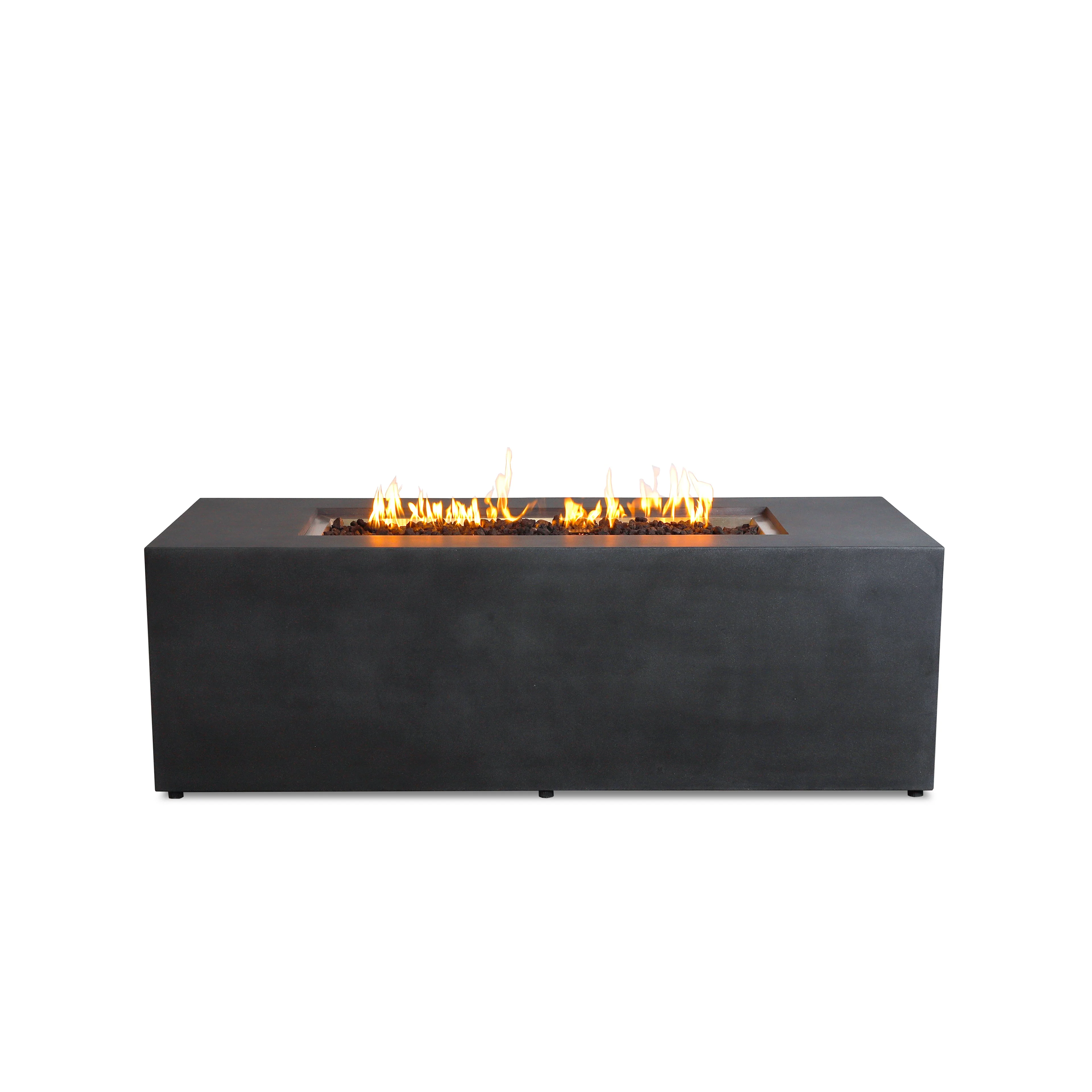 72" x 28" Rectangle Beton Concrete (GFRC) Gas Fire Pit with Hidden Propane Tank by Starfire Designs - Image 6