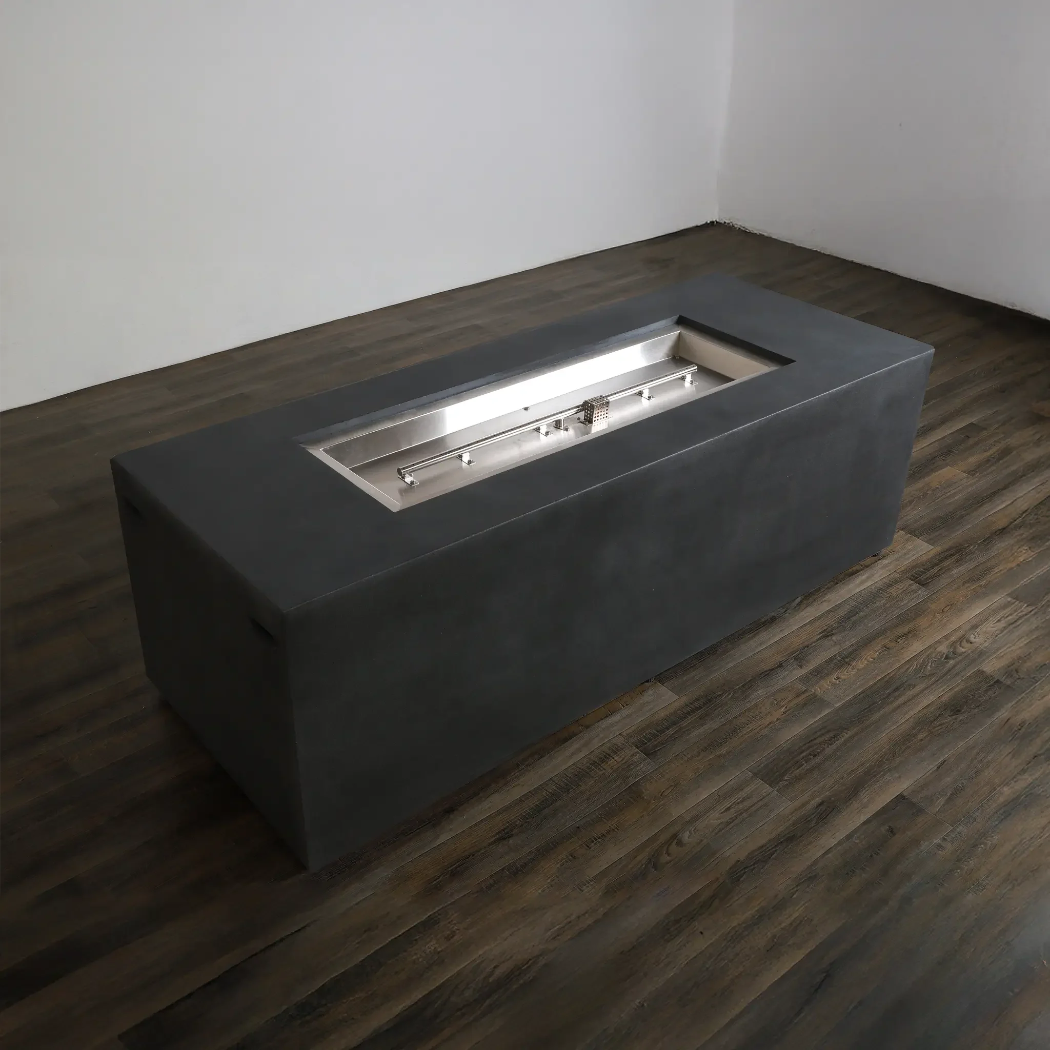 72" x 28" Rectangle Beton Concrete (GFRC) Gas Fire Pit with Hidden Propane Tank - Graphite by Starfire Designs - Image 10