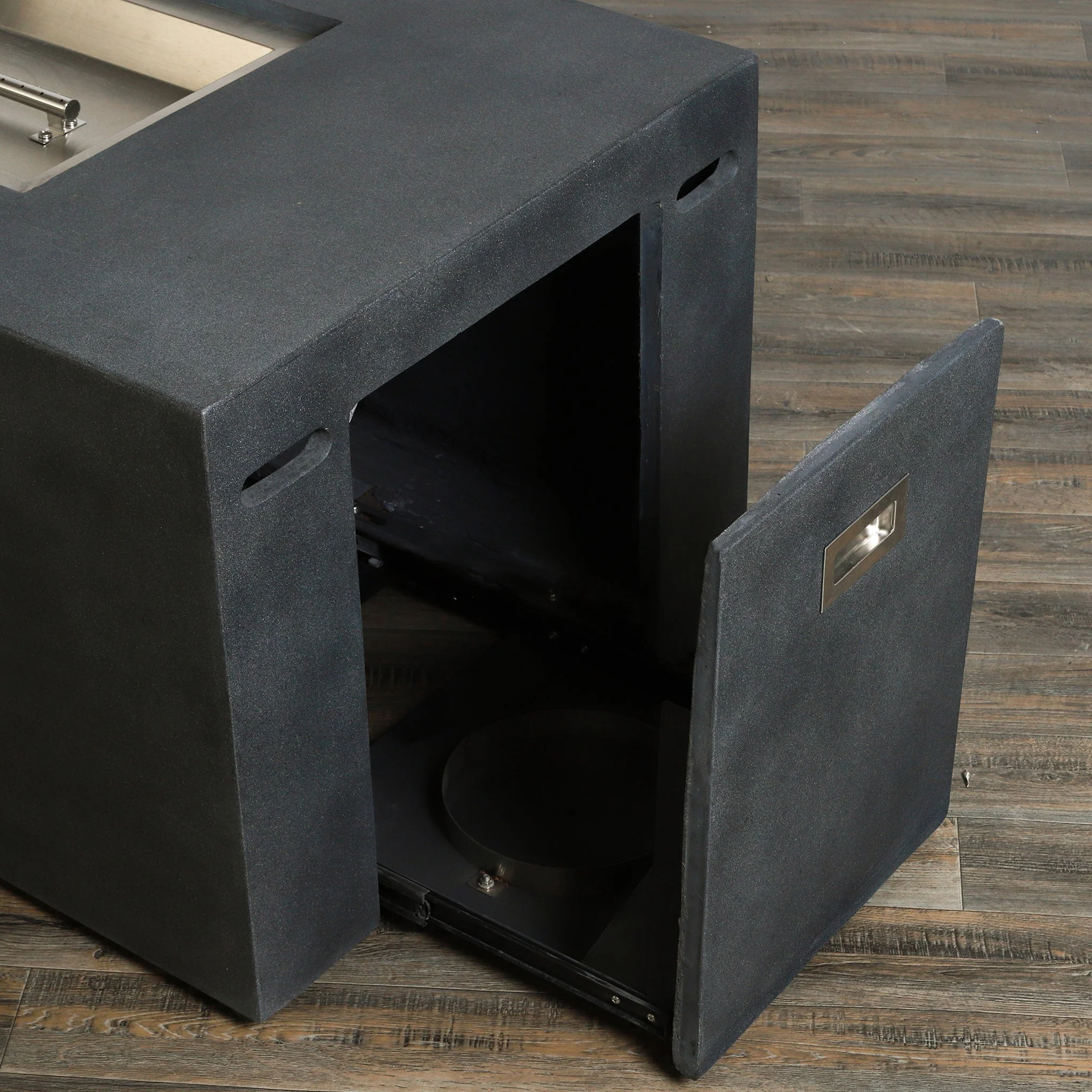 72" x 28" Rectangle Beton Concrete (GFRC) Gas Fire Pit with Hidden Propane Tank - Graphite by Starfire Designs - Image 12