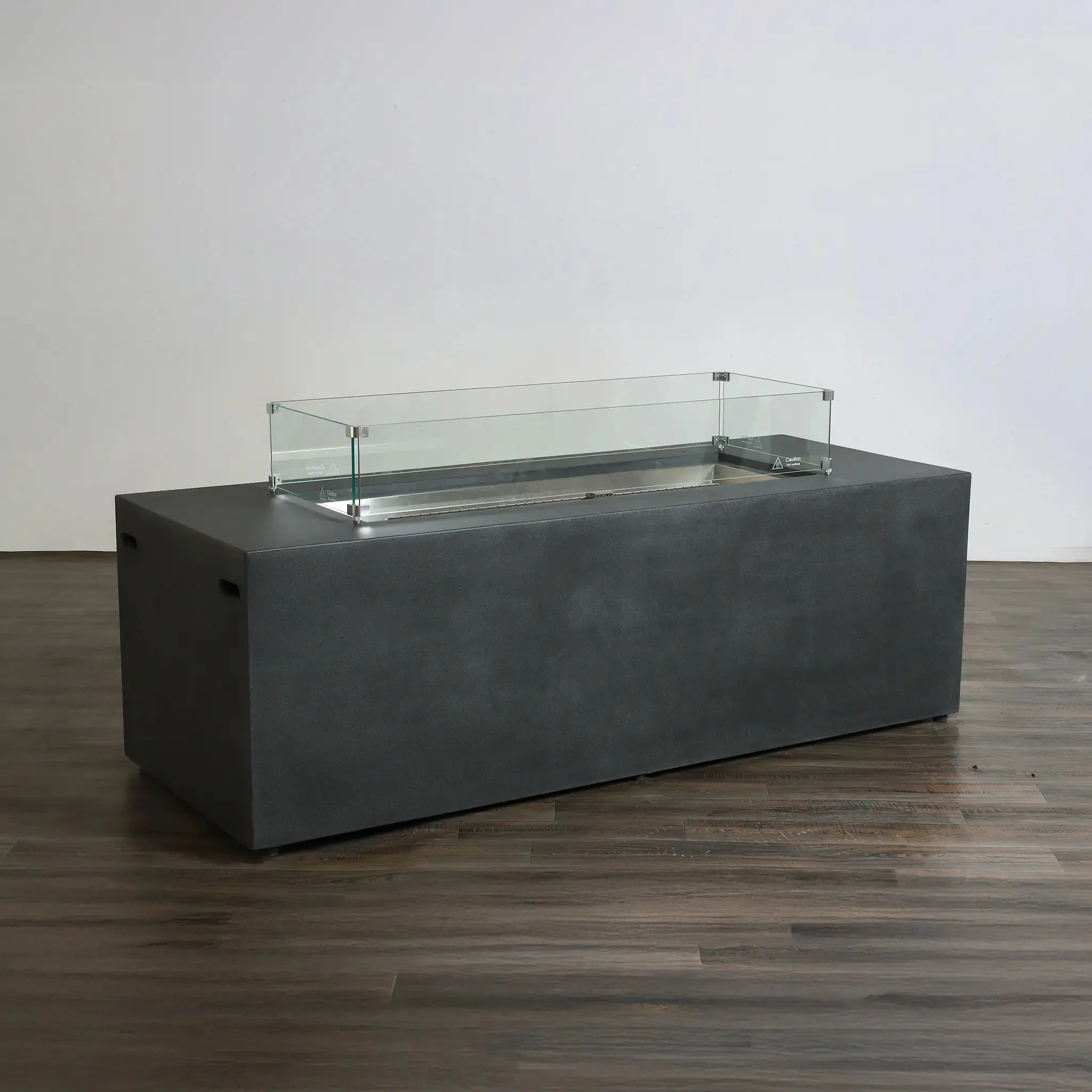 72" x 28" Rectangle Beton Concrete (GFRC) Gas Fire Pit with Hidden Propane Tank - Graphite by Starfire Designs - Image 13