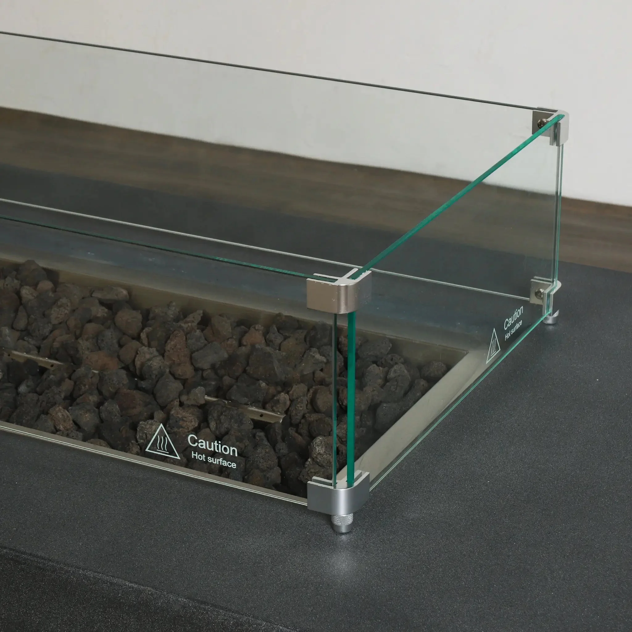 72" x 28" Rectangle Beton Concrete (GFRC) Gas Fire Pit with Hidden Propane Tank - Graphite by Starfire Designs - Image 15
