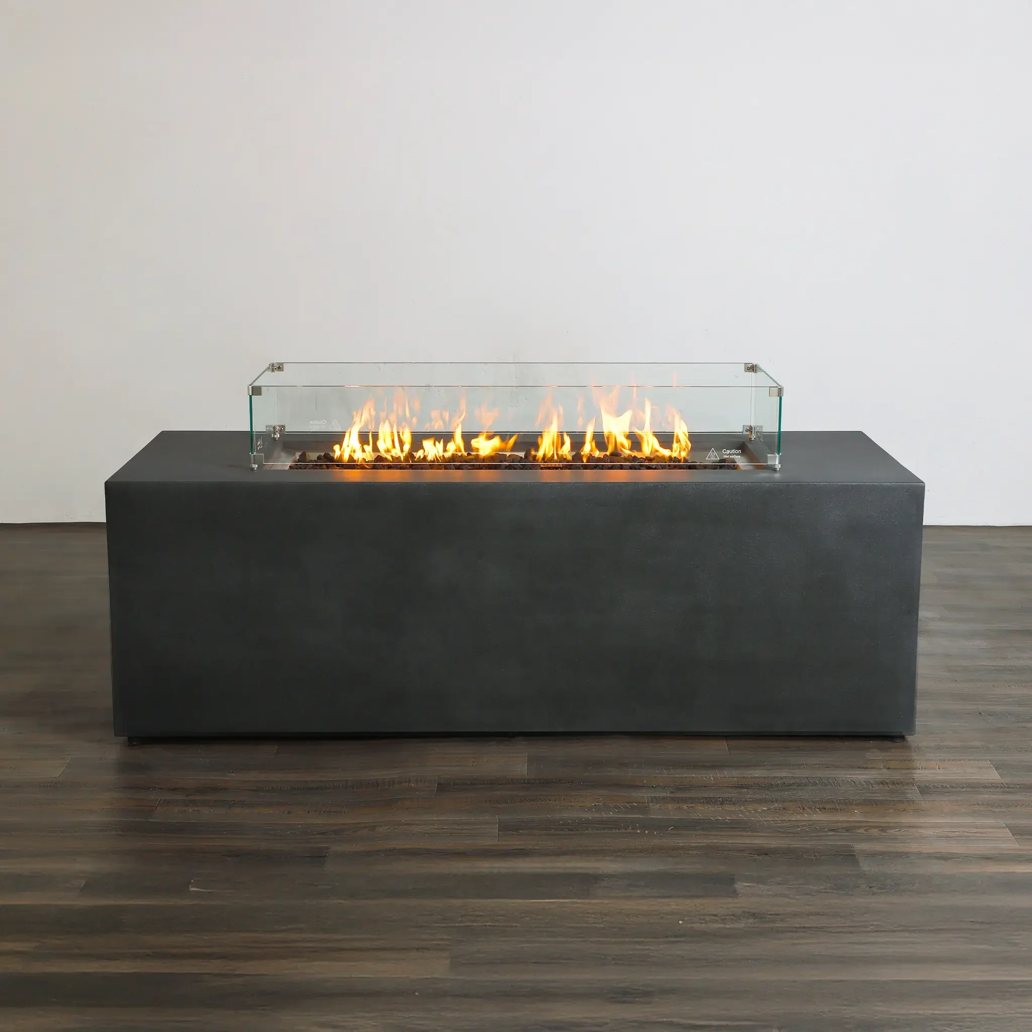 72" x 28" Rectangle Beton Concrete (GFRC) Gas Fire Pit with Hidden Propane Tank - Graphite by Starfire Designs - Image 16
