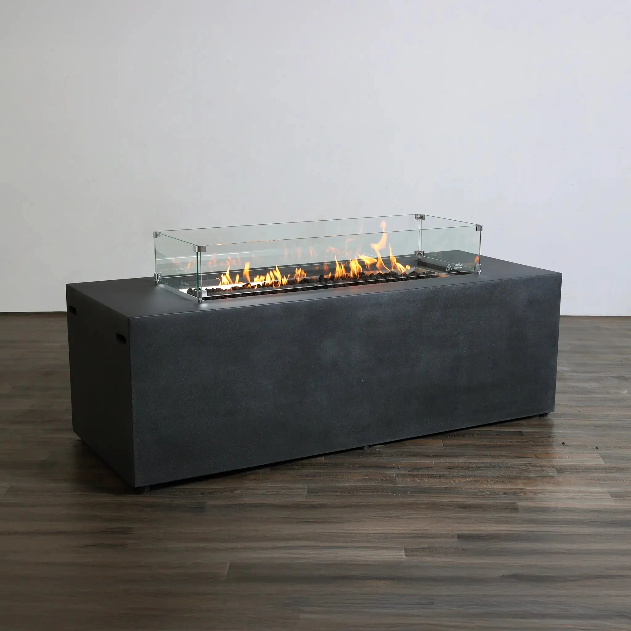 72" x 28" Rectangle Beton Concrete (GFRC) Gas Fire Pit with Hidden Propane Tank - Graphite by Starfire Designs - Image 17