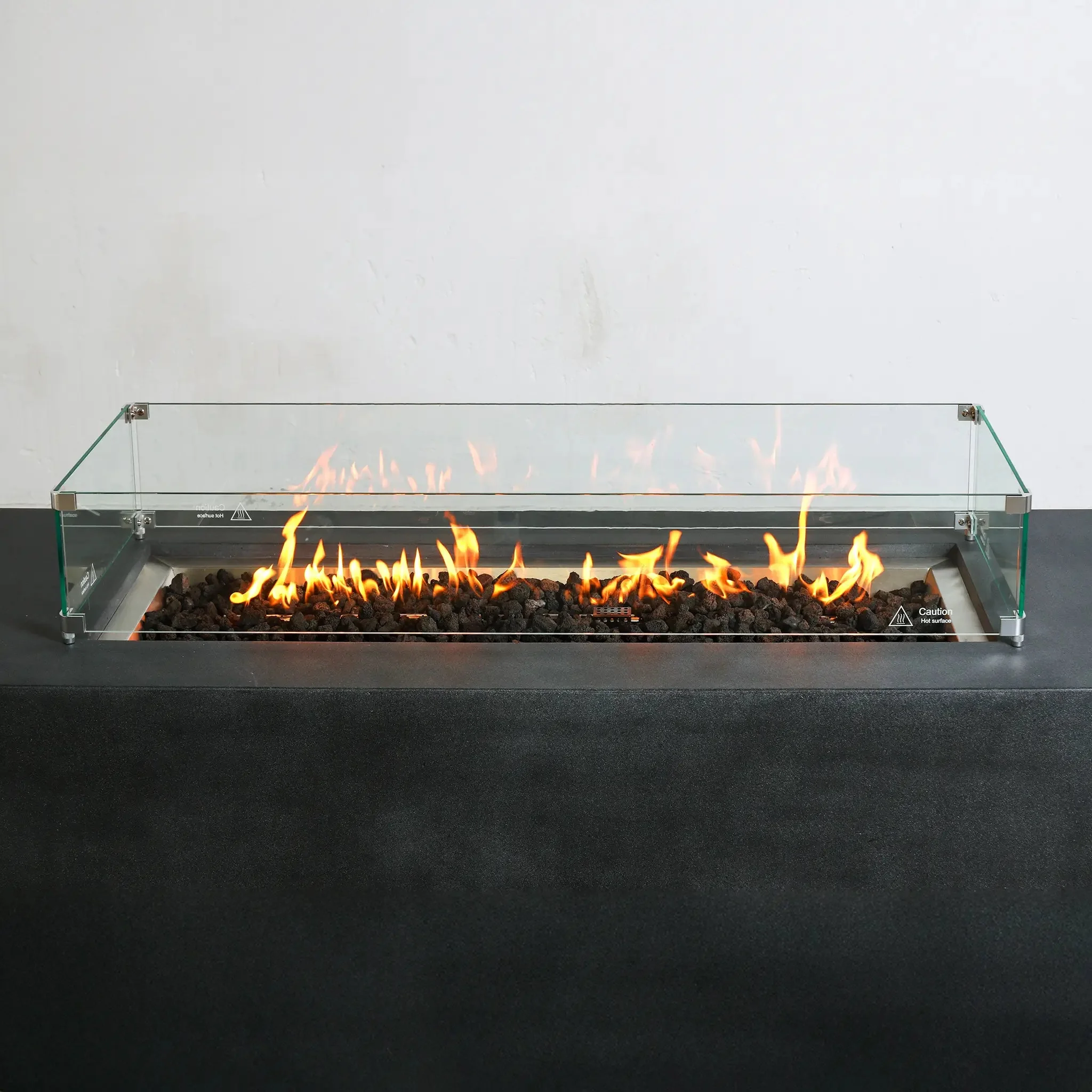 72" x 28" Rectangle Beton Concrete (GFRC) Gas Fire Pit with Hidden Propane Tank - Graphite by Starfire Designs - Image 18