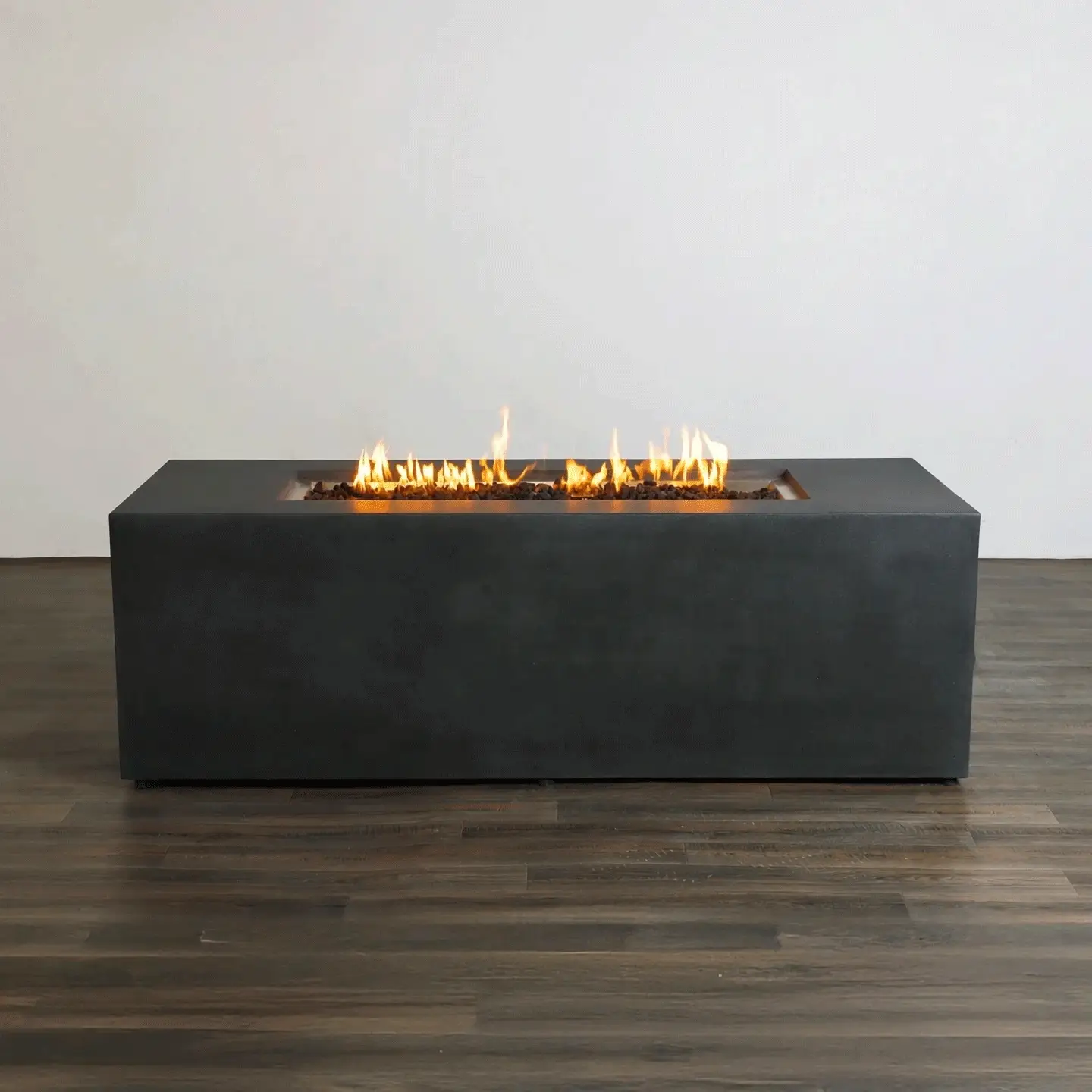72" x 28" Rectangle Beton Concrete (GFRC) Gas Fire Pit with Hidden Propane Tank - Graphite by Starfire Designs - Image 2