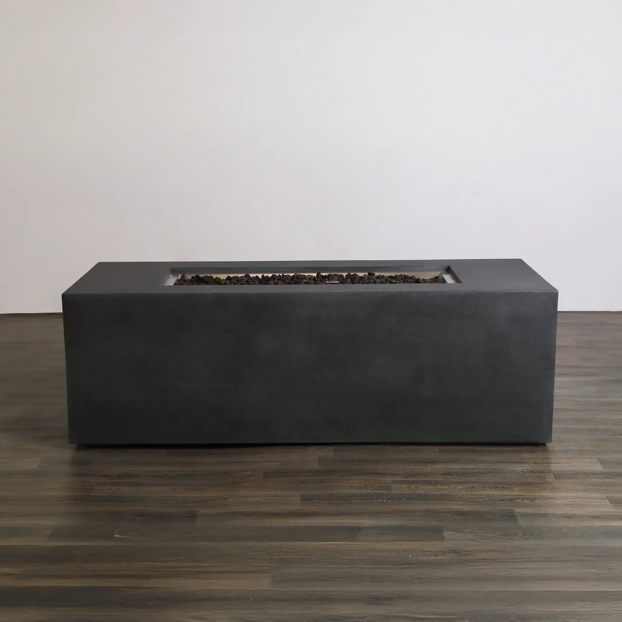 72" x 28" Rectangle Beton Concrete (GFRC) Gas Fire Pit with Hidden Propane Tank - Graphite by Starfire Designs - Image 3