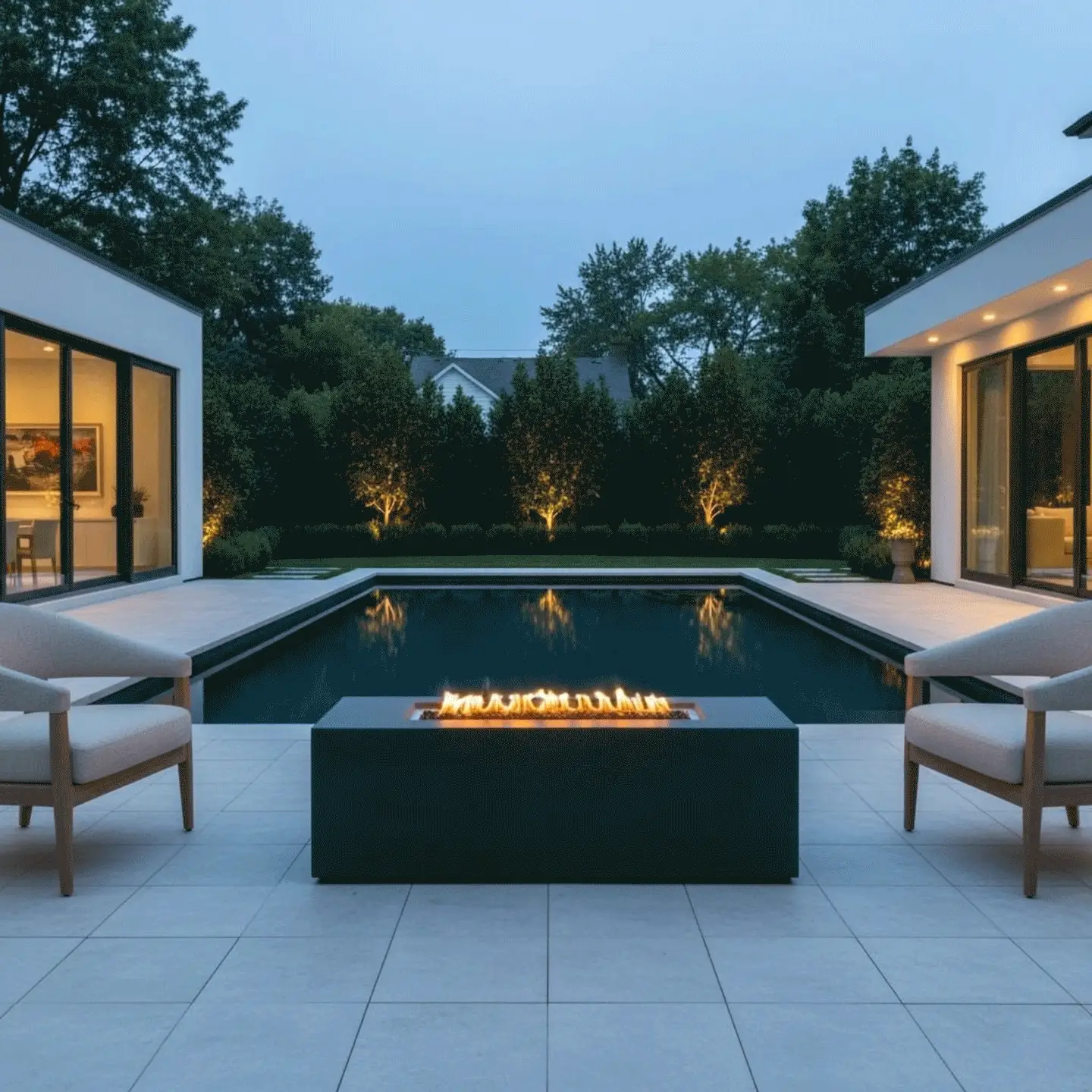 72" x 28" Rectangle Beton Concrete (GFRC) Gas Fire Pit with Hidden Propane Tank - Graphite by Starfire Designs - Image 6