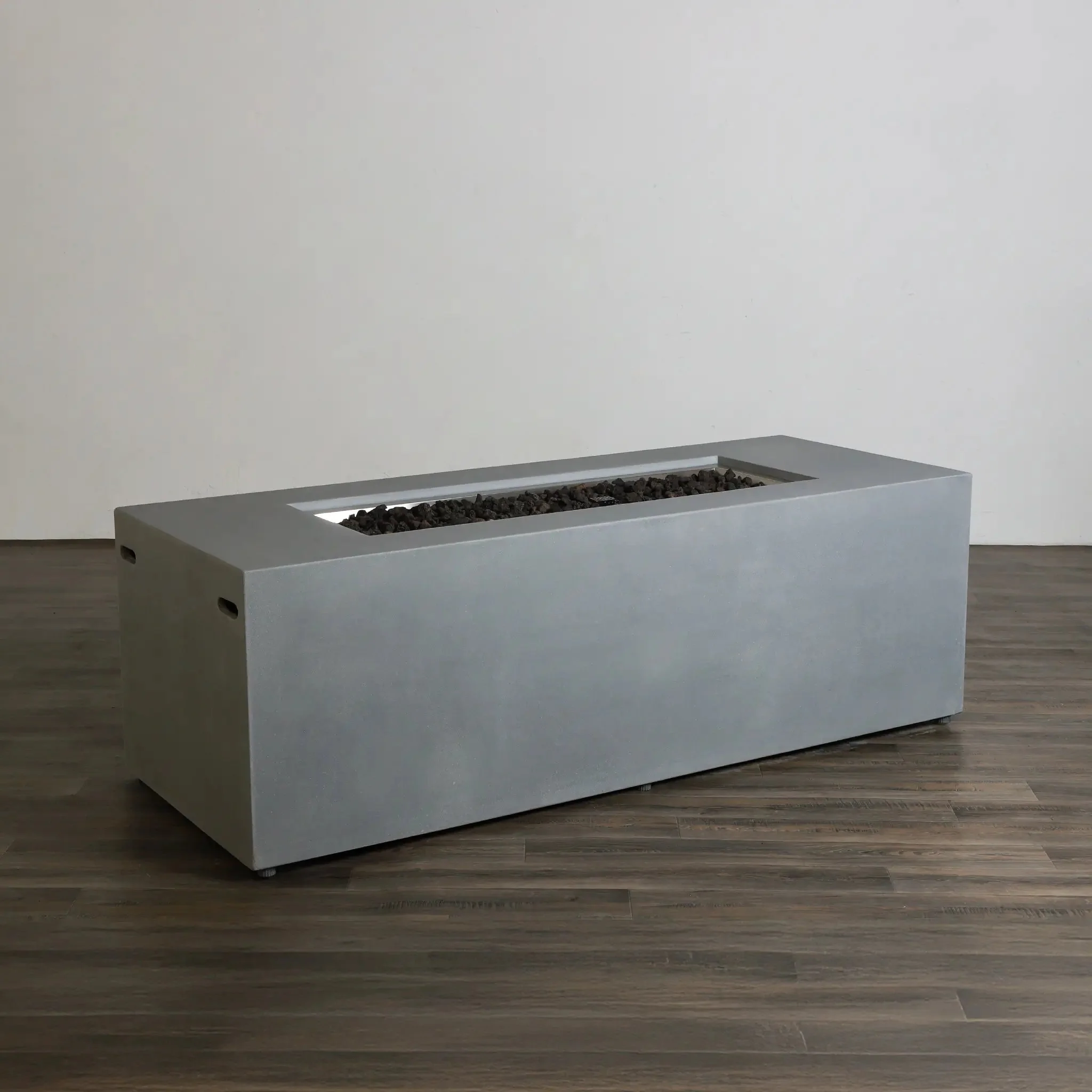 72" x 28" Rectangle Beton Concrete (GFRC) Gas Fire Pit with Hidden Propane Tank - Natural Gray by Starfire Designs - Image 8