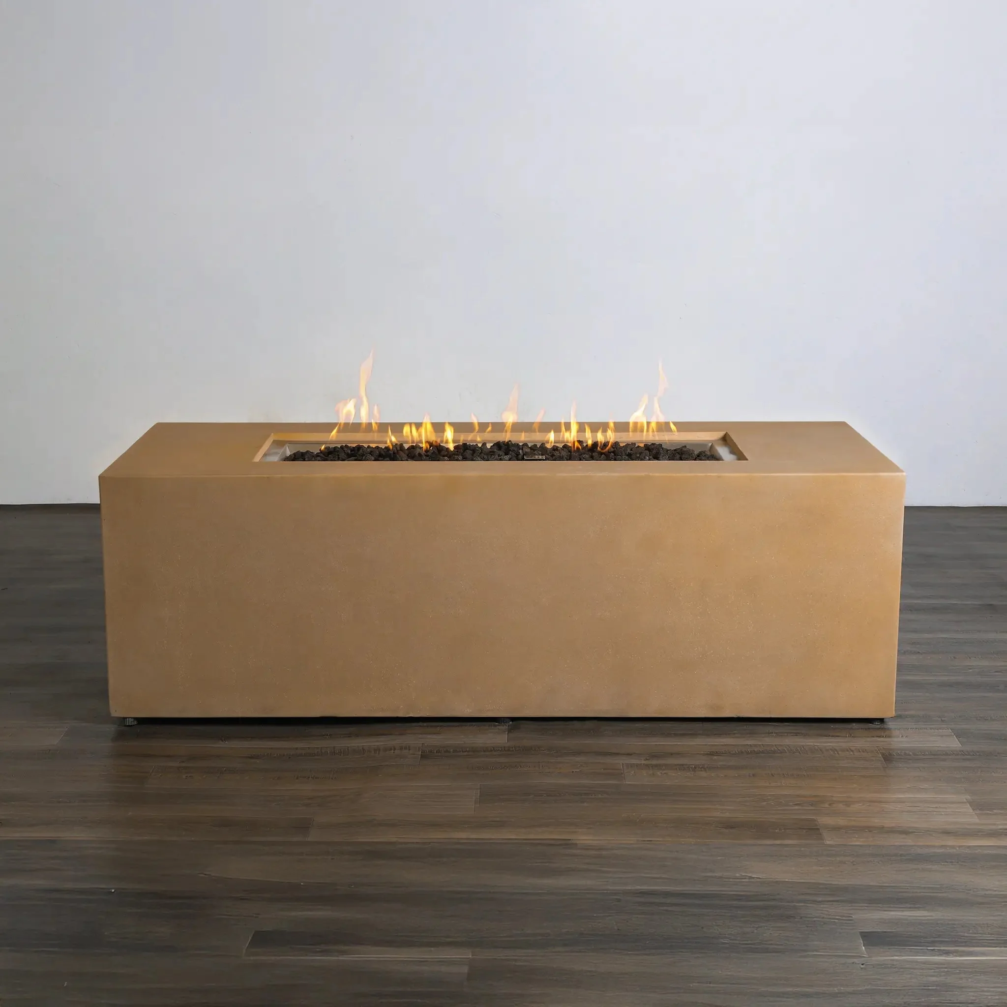 72" x 28" Rectangle Beton Concrete (GFRC) Gas Fire Pit with Hidden Propane Tank by Starfire Designs - Image 3