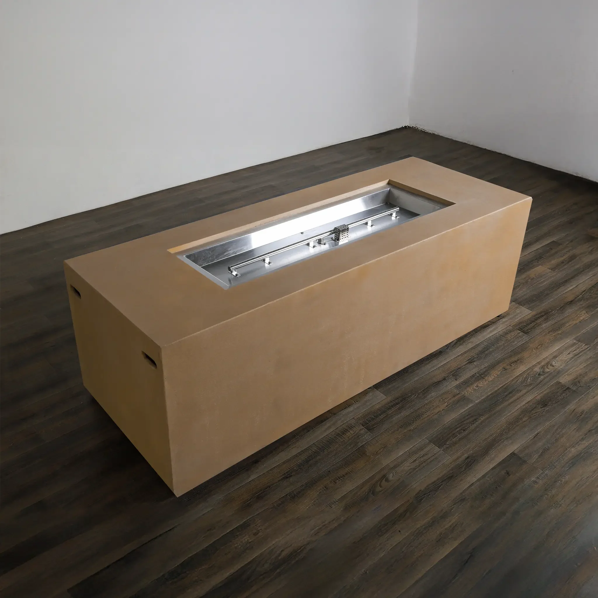 72" x 28" Rectangle Beton Concrete (GFRC) Gas Fire Pit with Hidden Propane Tank - Sand by Starfire Designs - Image 10