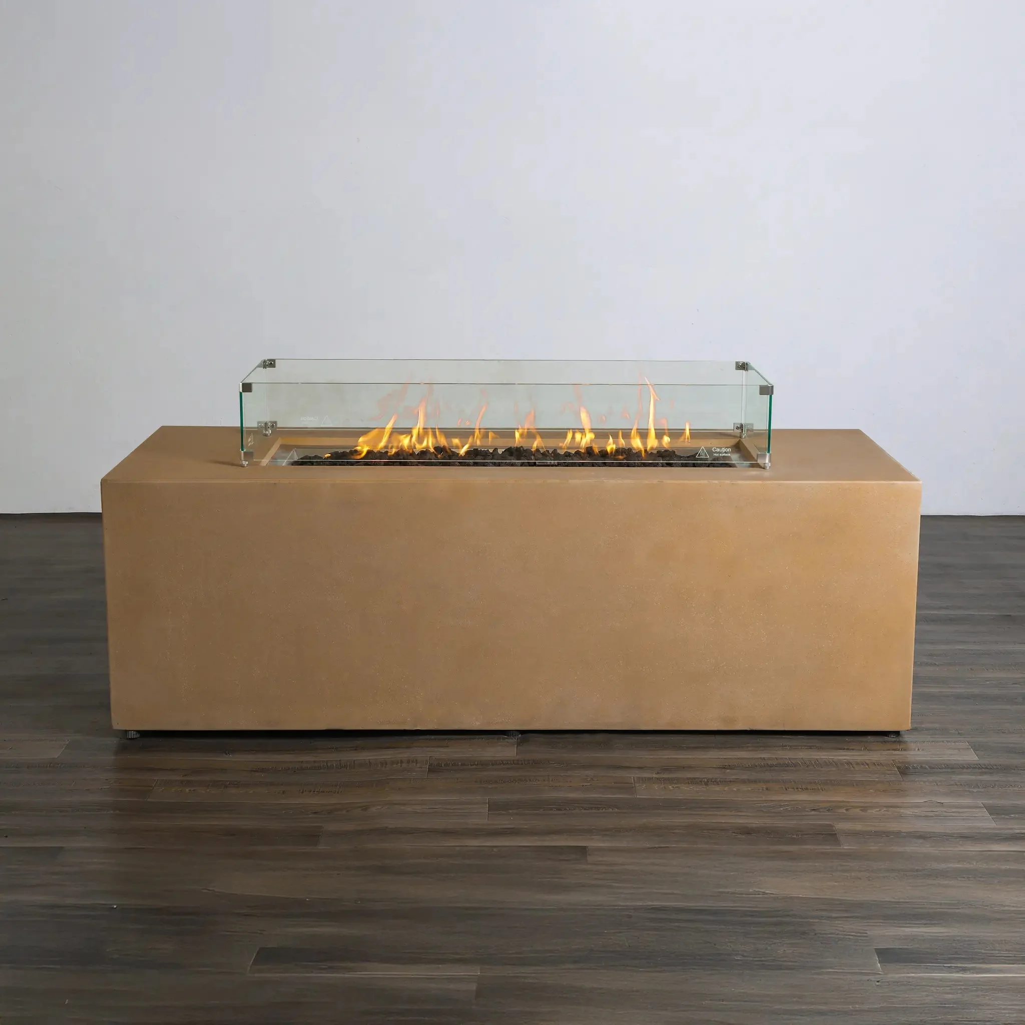 72" x 28" Rectangle Beton Concrete (GFRC) Gas Fire Pit with Hidden Propane Tank - Sand by Starfire Designs - Image 16