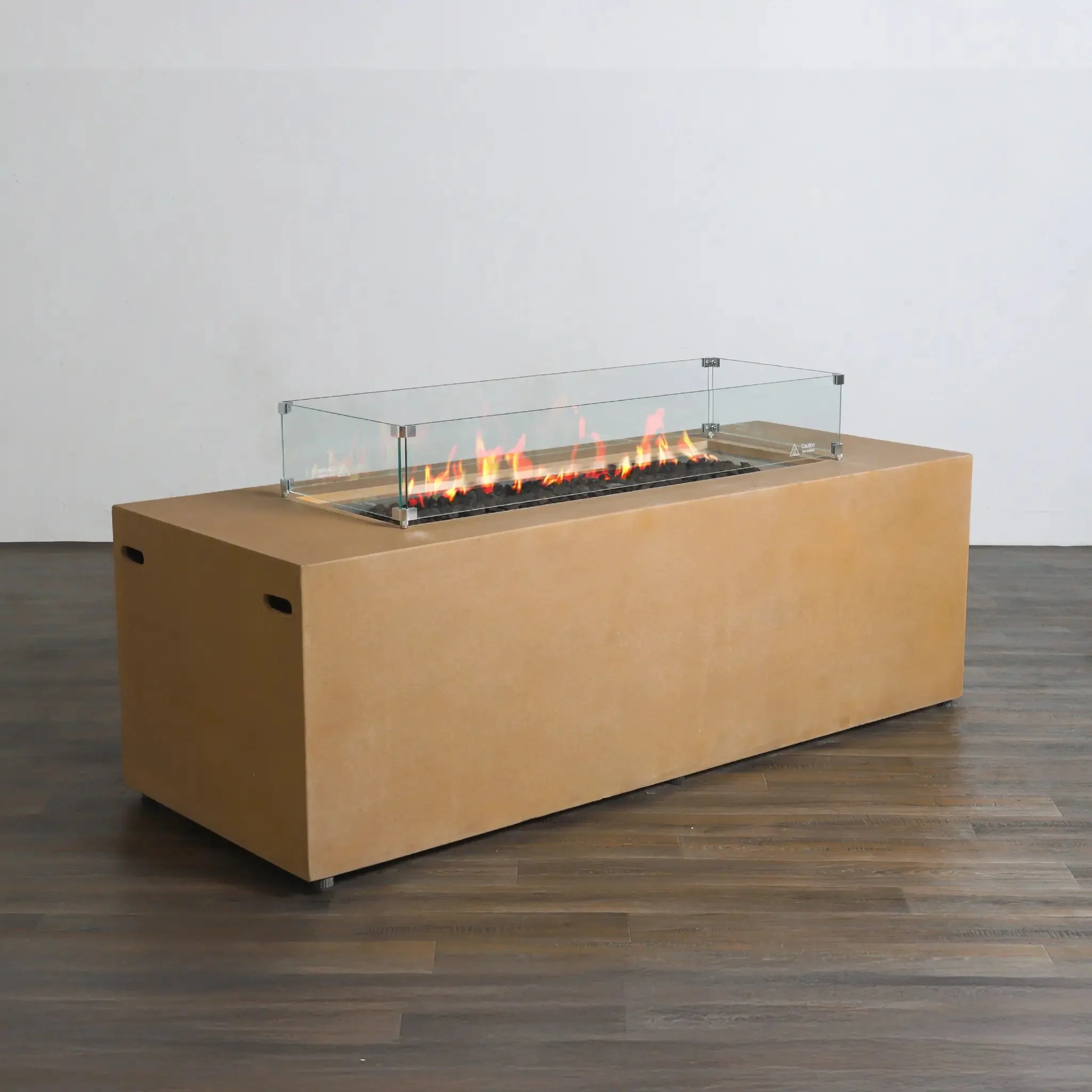 72" x 28" Rectangle Beton Concrete (GFRC) Gas Fire Pit with Hidden Propane Tank - Sand by Starfire Designs - Image 17